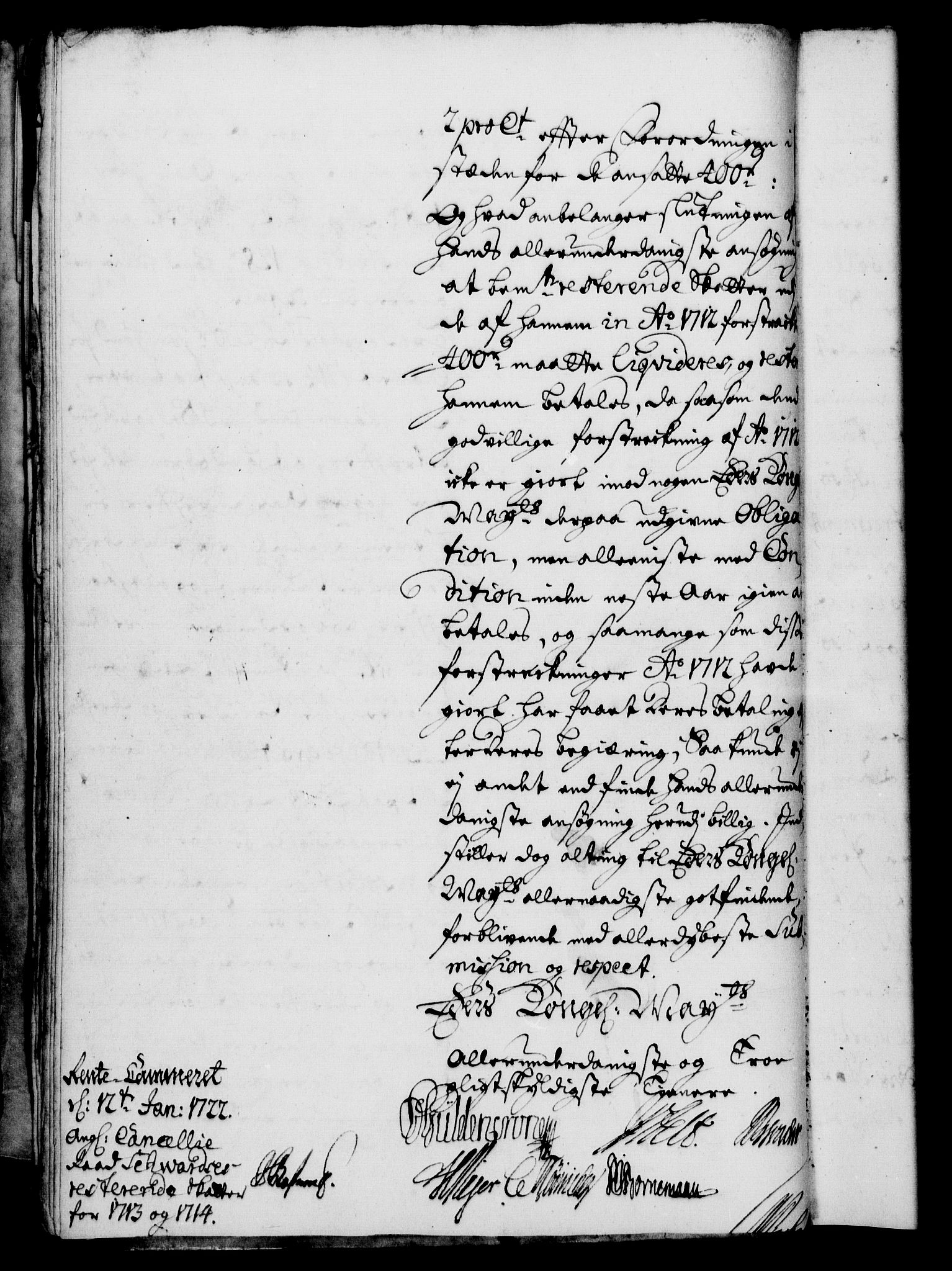 Rentekammeret, Kammerkanselliet, RA/EA-3111/G/Gf/Gfa/L0005: Norsk relasjons- og resolusjonsprotokoll (merket RK 52.5), 1722, s. 44