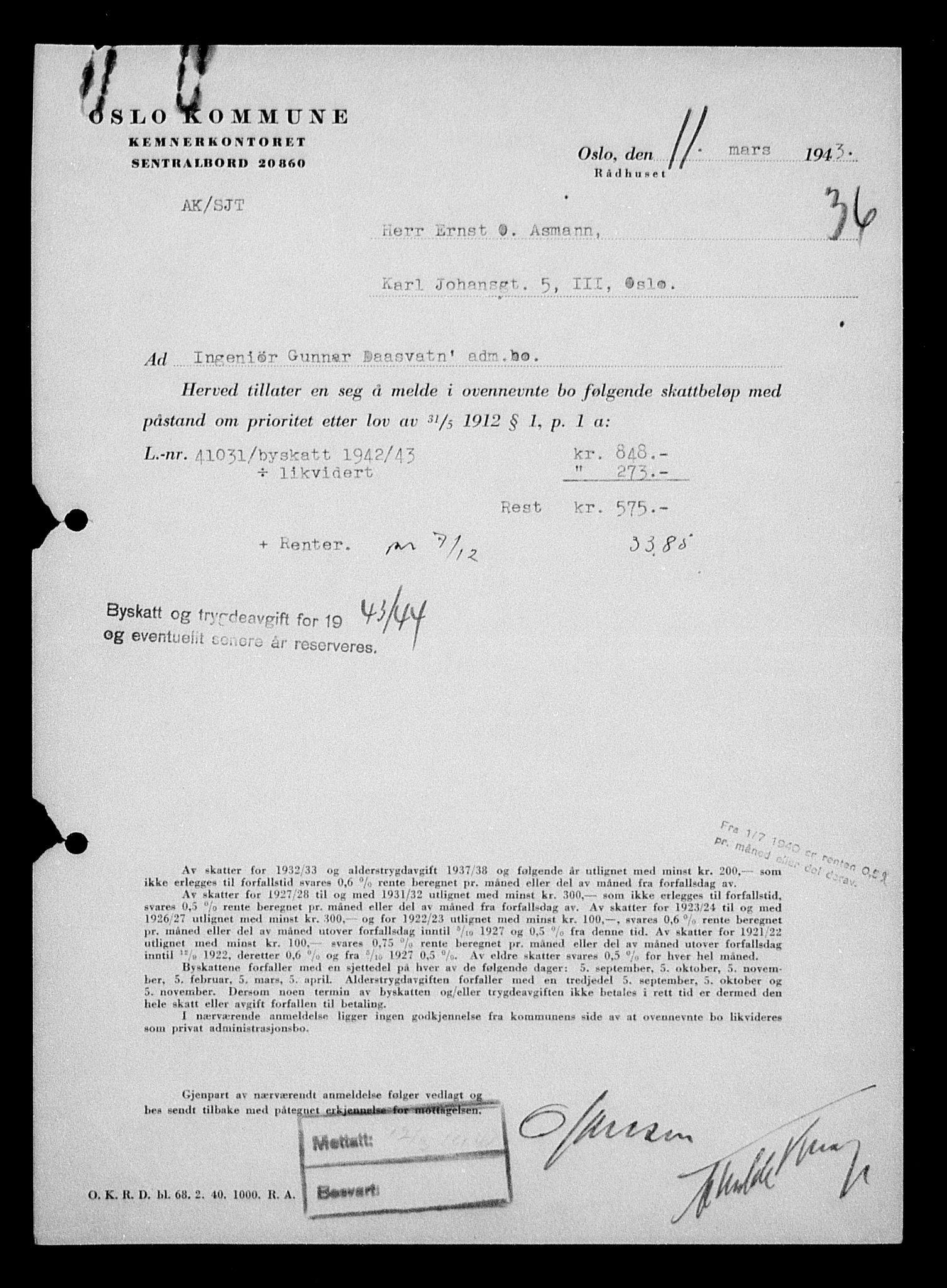 Justisdepartementet, Tilbakeføringskontoret for inndratte formuer, AV/RA-S-1564/H/Hc/Hcc/L0932: --, 1945-1947, s. 223