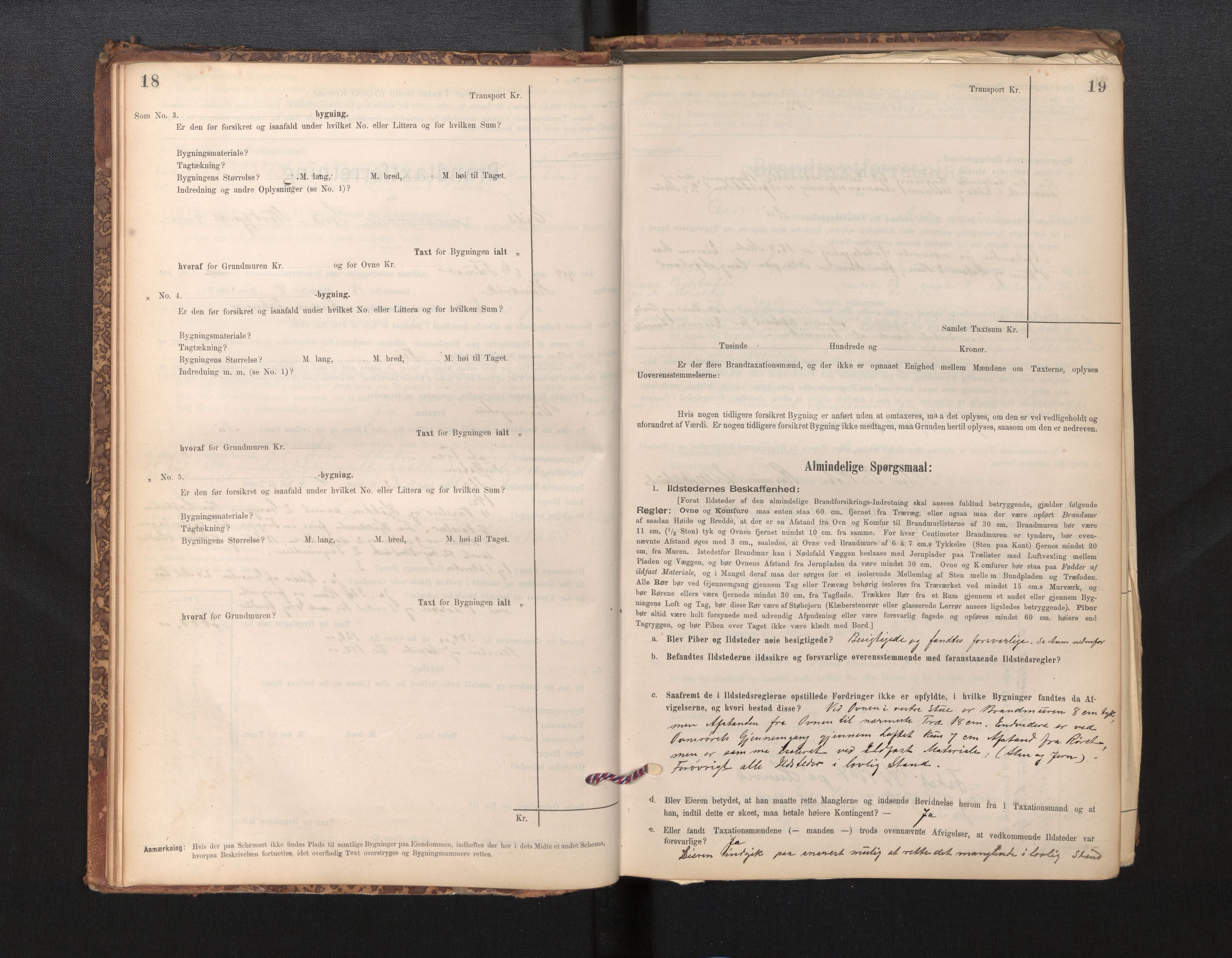 Lensmannen i Eid, SAB/A-27001/0012/L0007: Branntakstprotokoll, skjematakst, 1896-1929, s. 18-19