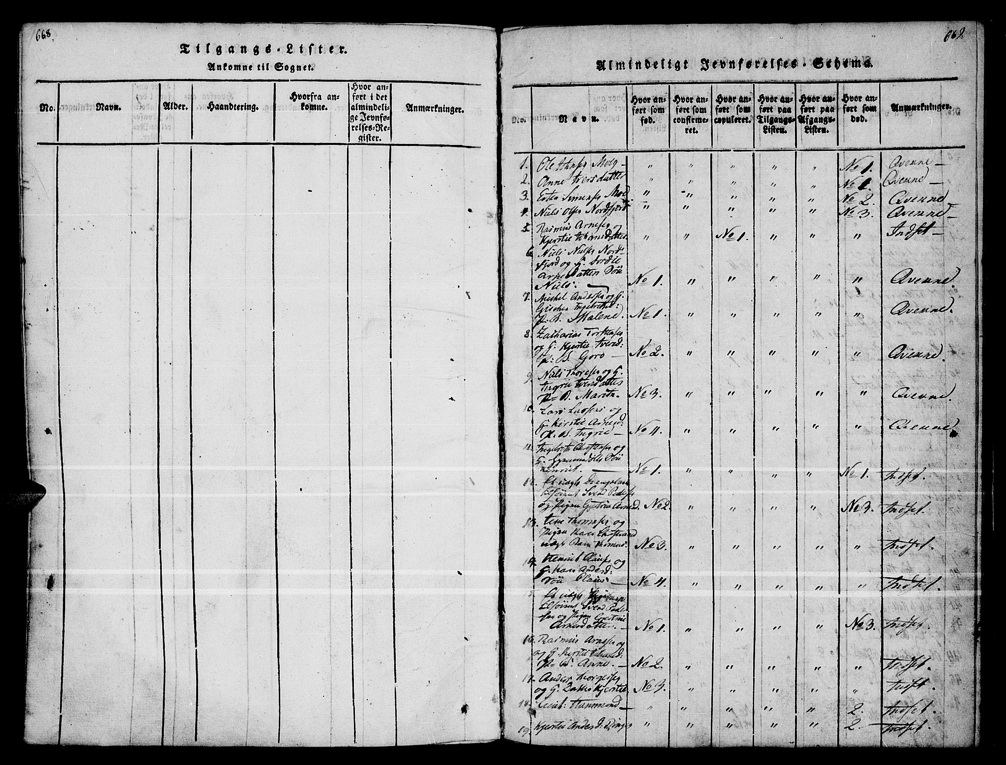 Kvikne prestekontor, SAH/PREST-064/H/Ha/Haa/L0004: Ministerialbok nr. 4, 1815-1840, s. 668-669