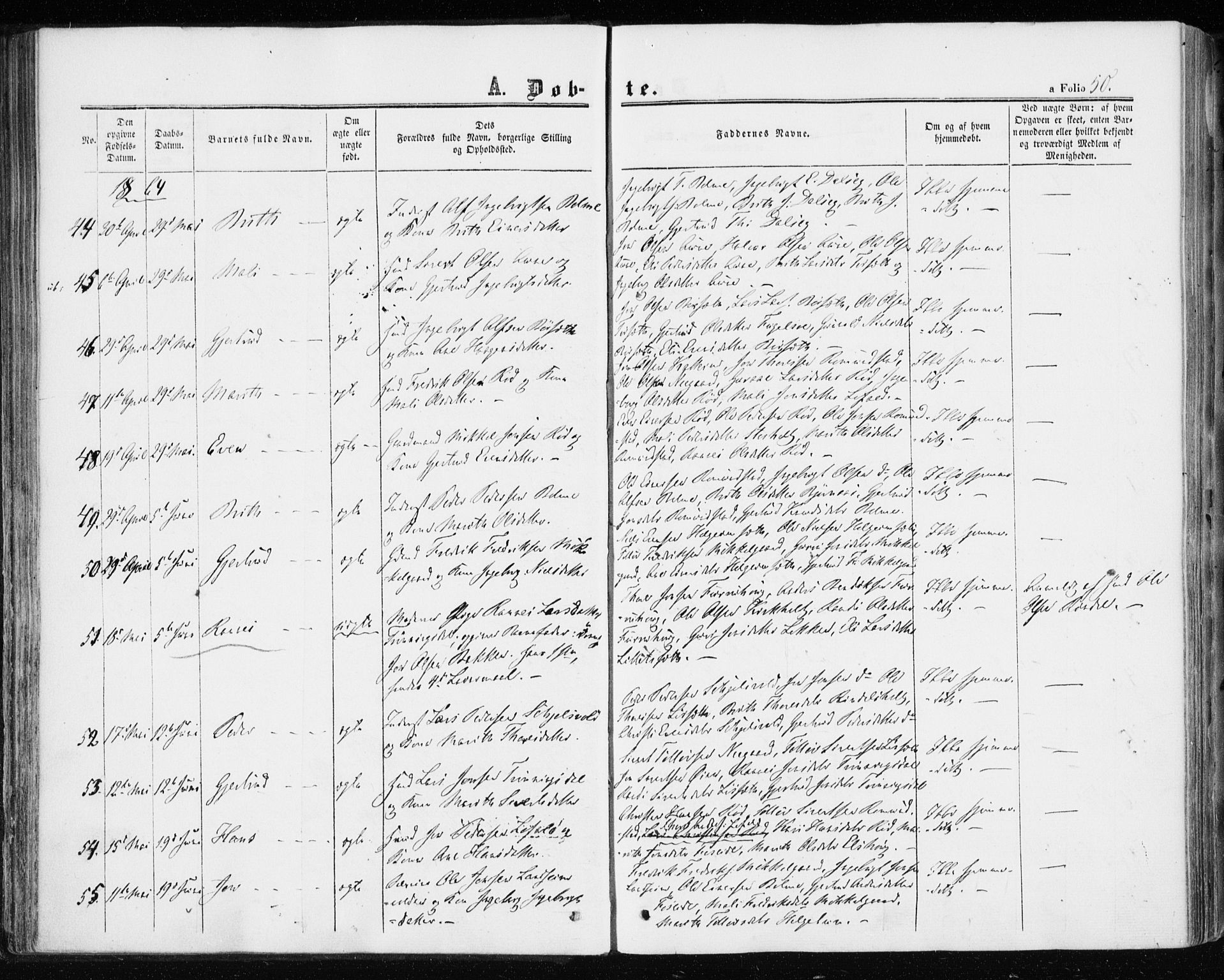 Ministerialprotokoller, klokkerbøker og fødselsregistre - Møre og Romsdal, AV/SAT-A-1454/598/L1067: Ministerialbok nr. 598A01, 1858-1871, s. 50