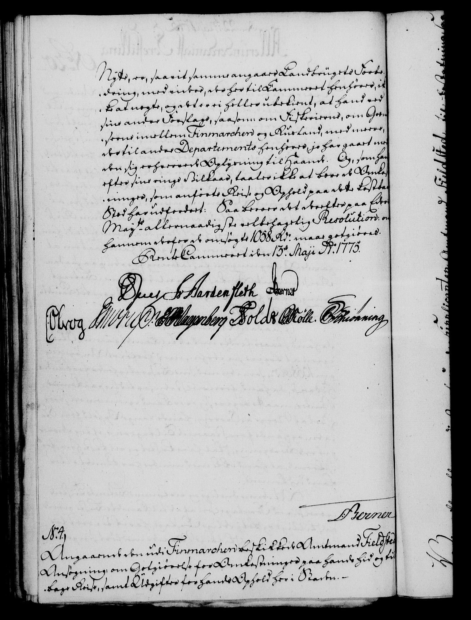 Rentekammeret, Kammerkanselliet, RA/EA-3111/G/Gf/Gfa/L0057: Norsk relasjons- og resolusjonsprotokoll (merket RK 52.57), 1775, s. 88