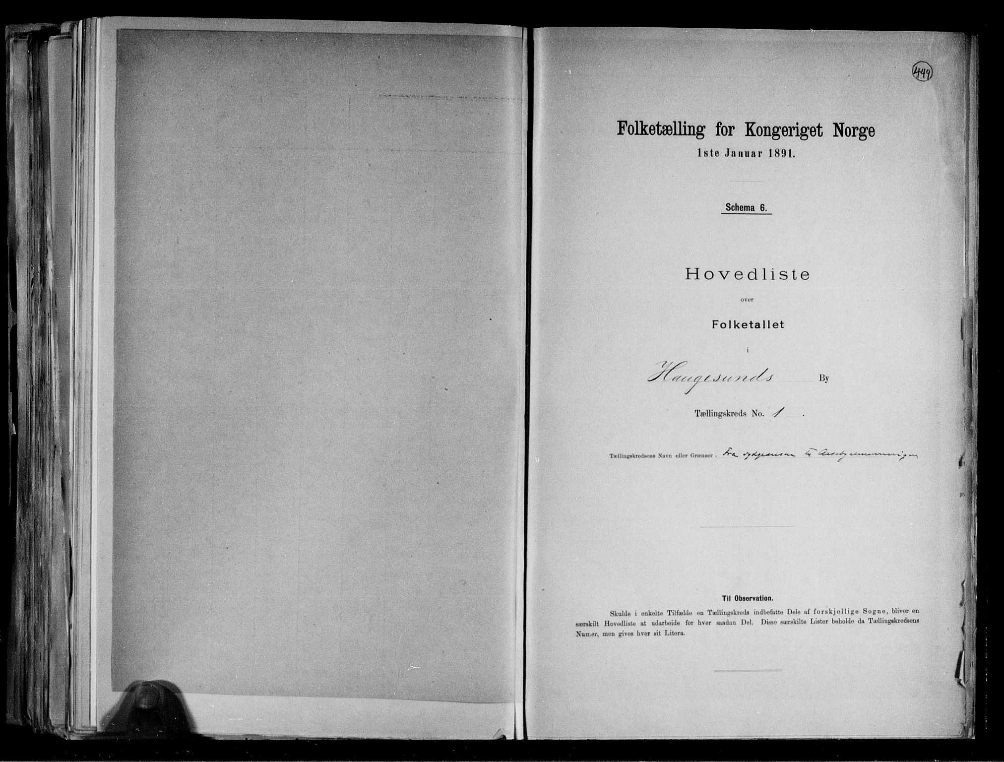 RA, Folketelling 1891 for 1106 Haugesund kjøpstad, 1891, s. 5