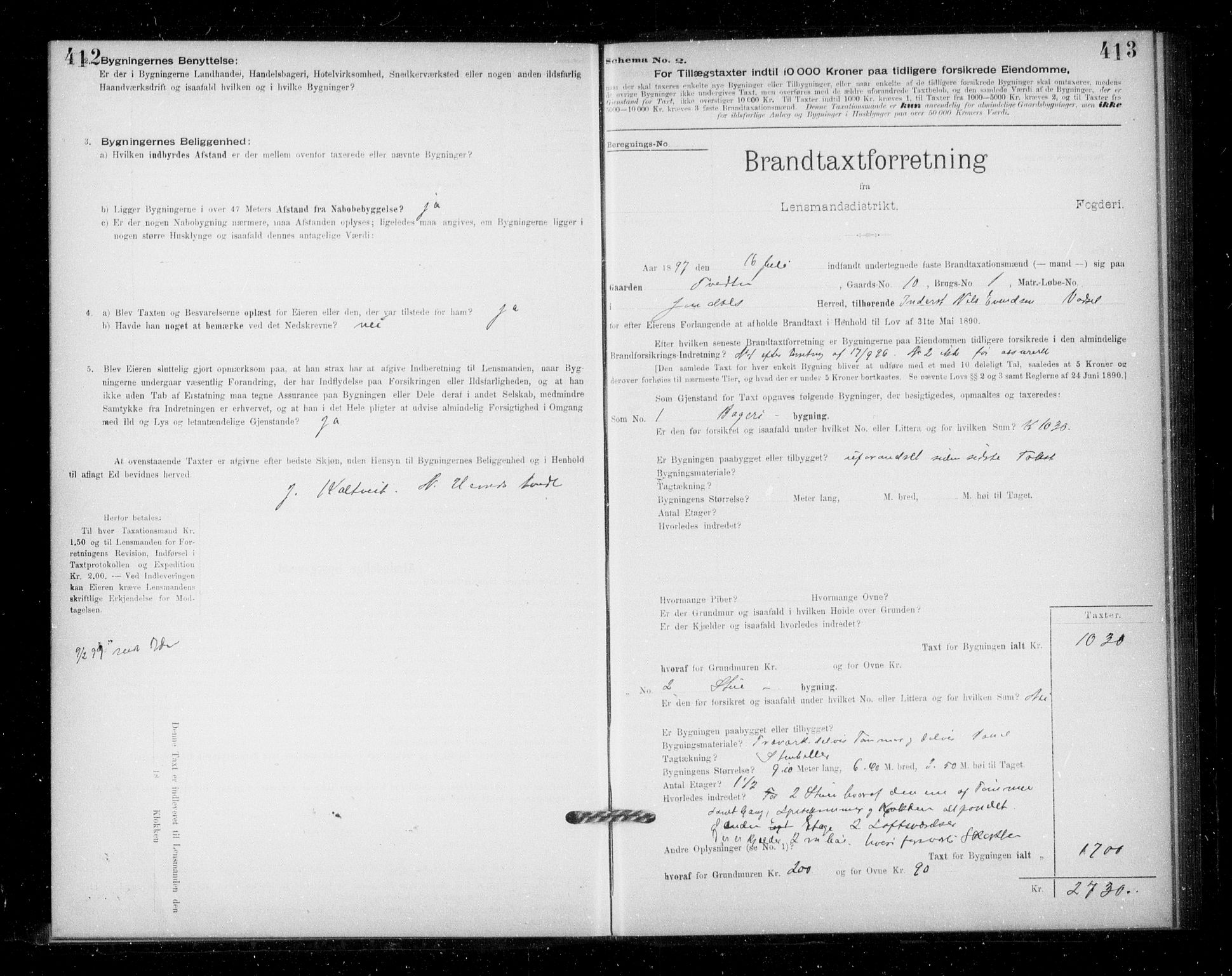 Lensmannen i Jondal, AV/SAB-A-33101/0012/L0005: Branntakstprotokoll, skjematakst, 1894-1951, s. 412-413