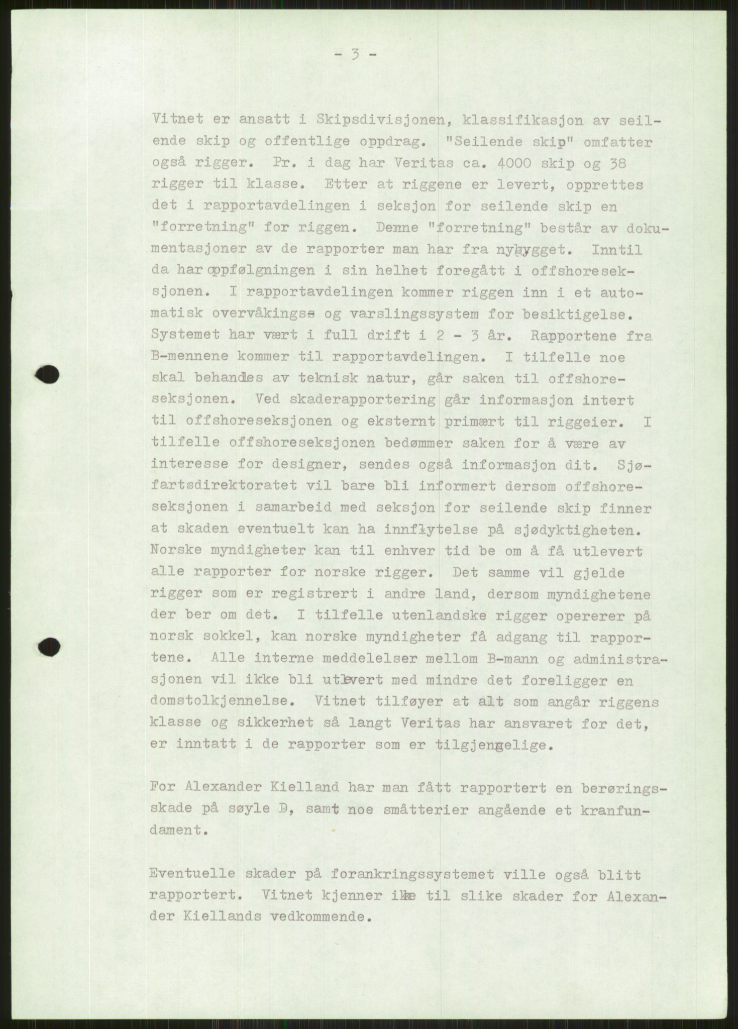 Justisdepartementet, Granskningskommisjonen ved Alexander Kielland-ulykken 27.3.1980, AV/RA-S-1165/D/L0001: 0001-0002 Avhørskommisjonen - navnelister og protokoller fra avhør/0003 Survey report, 1980-1981, s. 591
