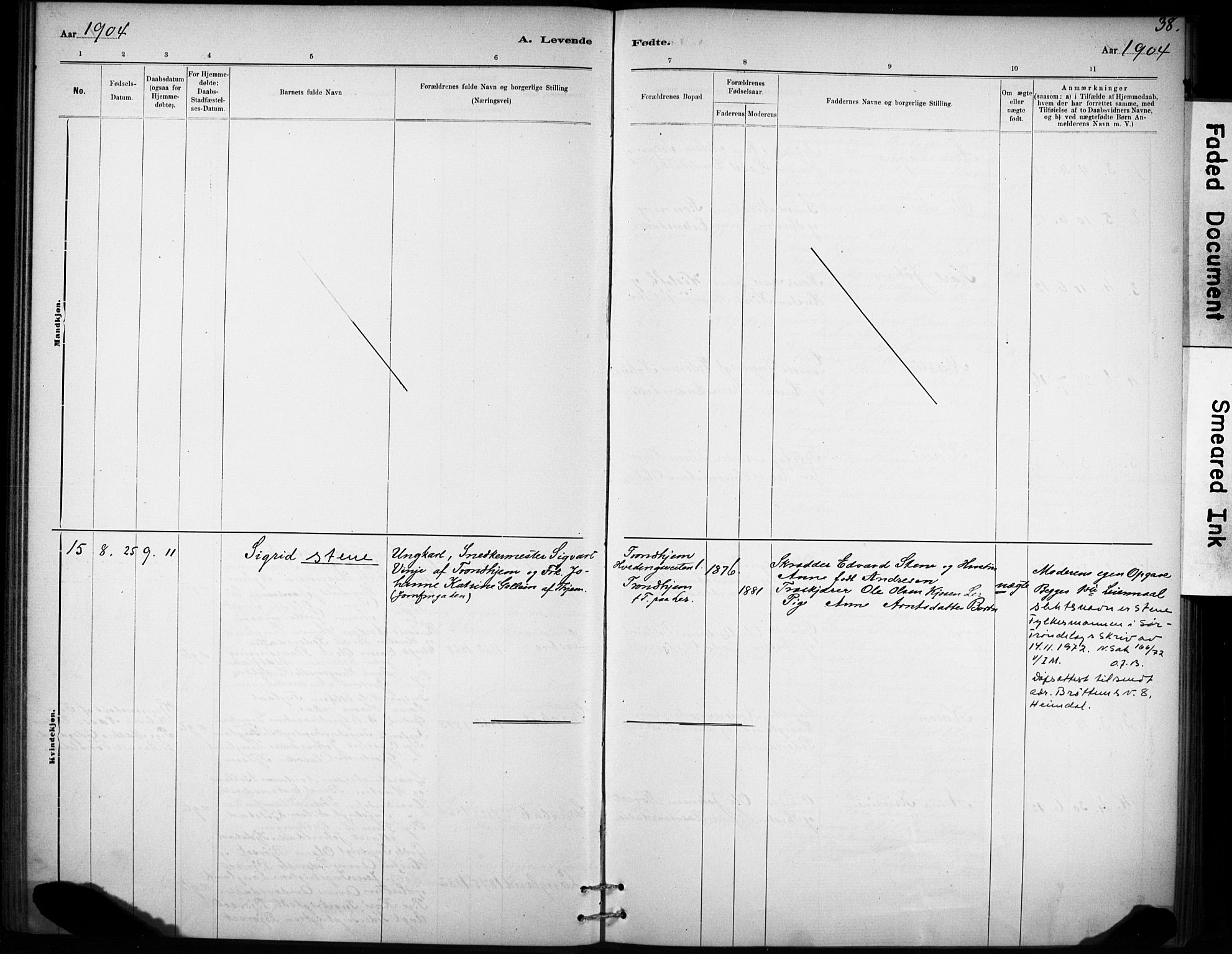 Ministerialprotokoller, klokkerbøker og fødselsregistre - Sør-Trøndelag, SAT/A-1456/693/L1119: Ministerialbok nr. 693A01, 1887-1905, s. 38