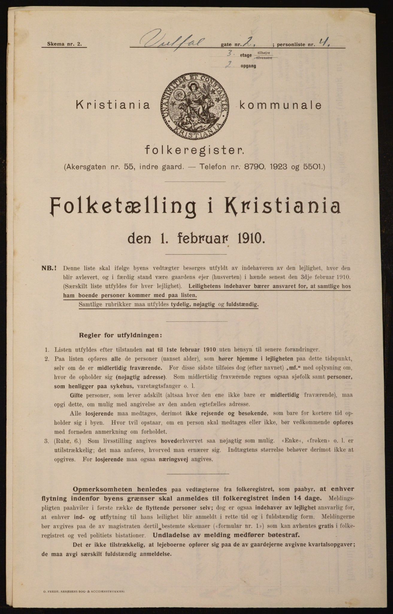 OBA, Kommunal folketelling 1.2.1910 for Kristiania, 1910, s. 116057