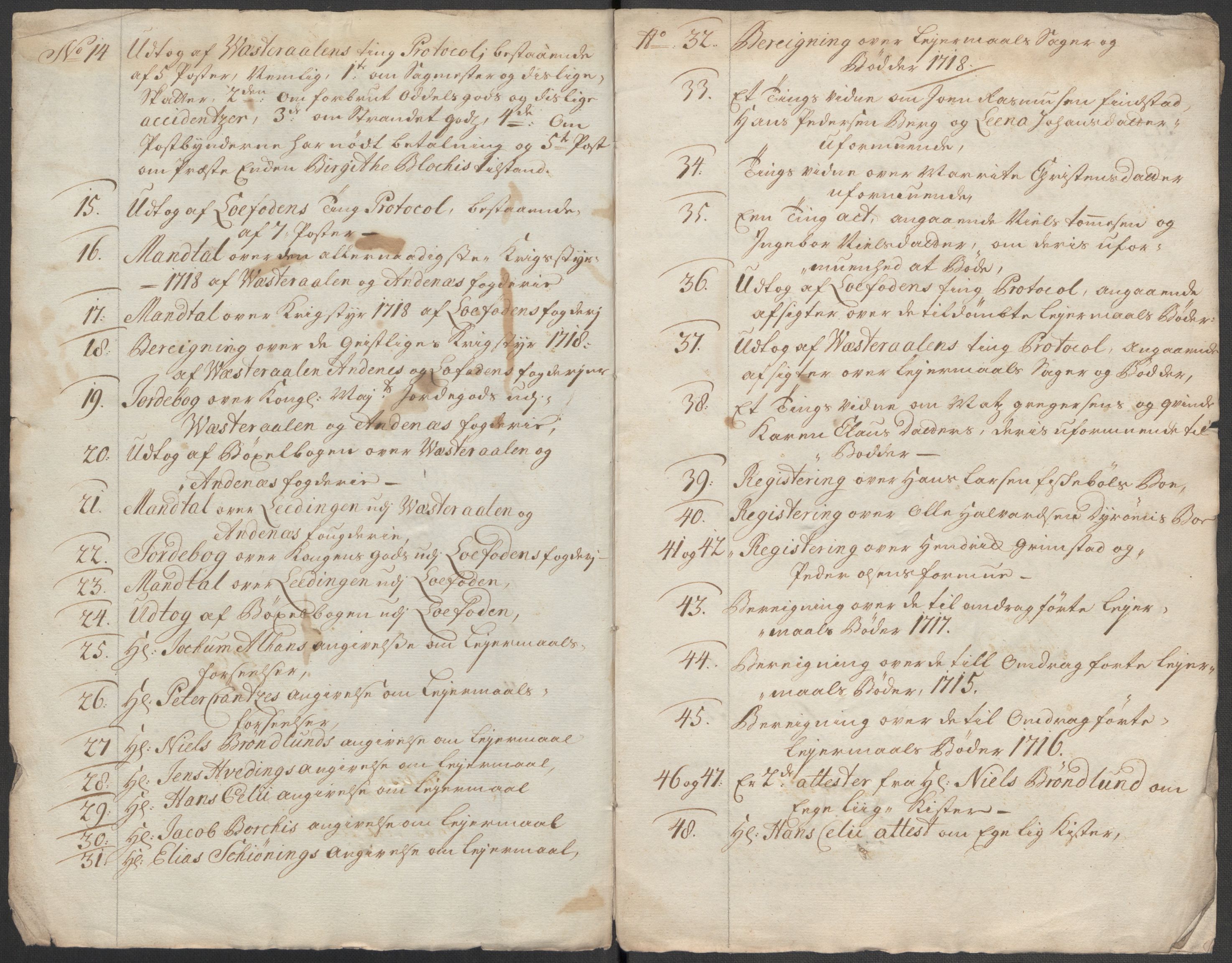 Rentekammeret inntil 1814, Reviderte regnskaper, Fogderegnskap, RA/EA-4092/R67/L4684: Fogderegnskap Vesterålen, Andenes og Lofoten, 1718, s. 27