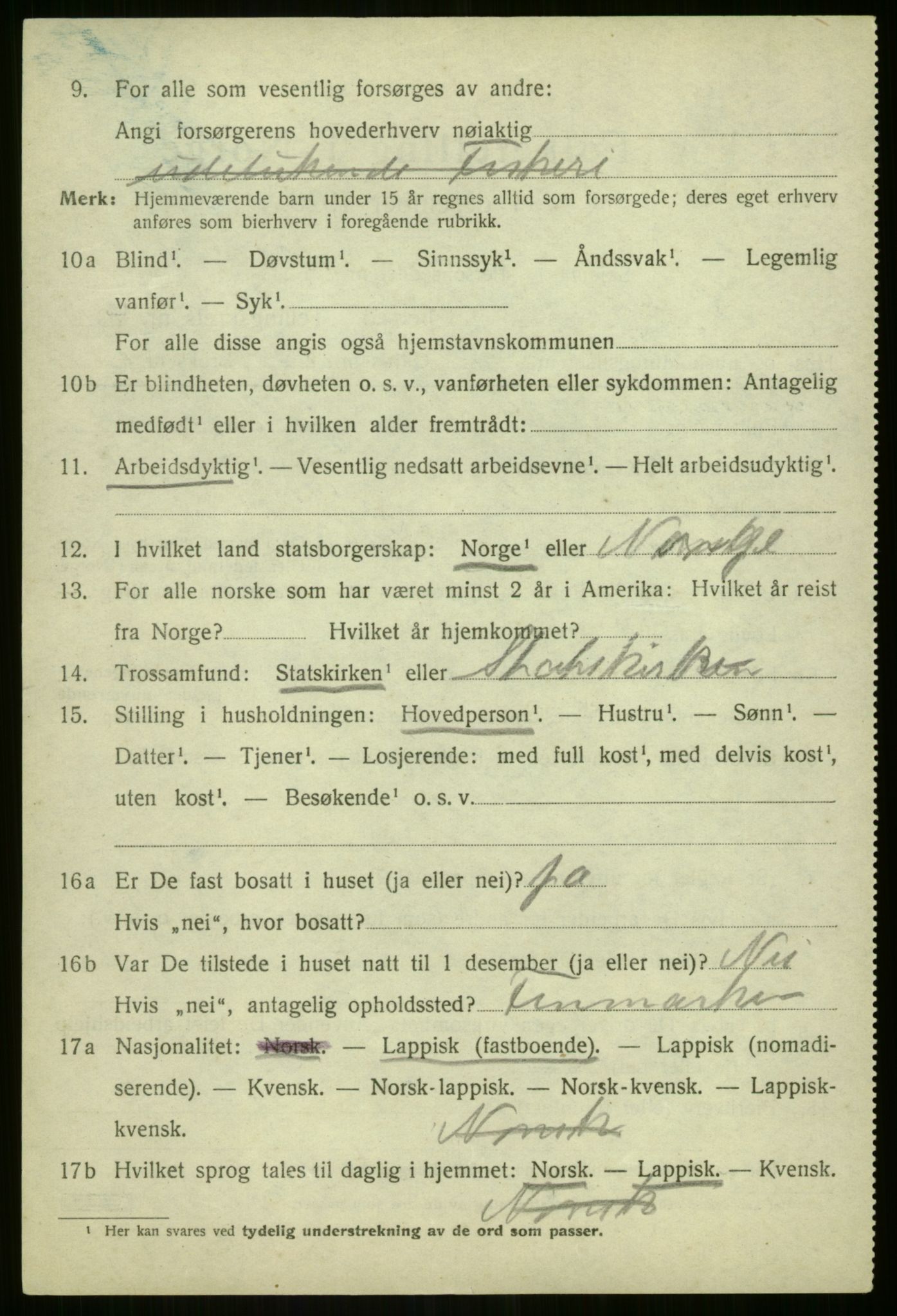 SATØ, Folketelling 1920 for 1938 Lyngen herred, 1920, s. 4058