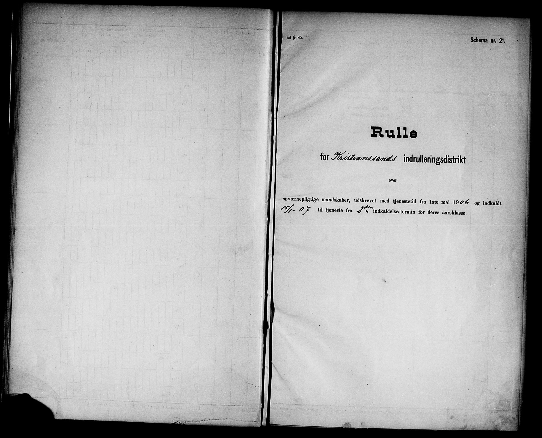 Kristiansand mønstringskrets, SAK/2031-0015/F/Fd/L0008: Rulle sjøvernepliktige, C-8, 1906, s. 23
