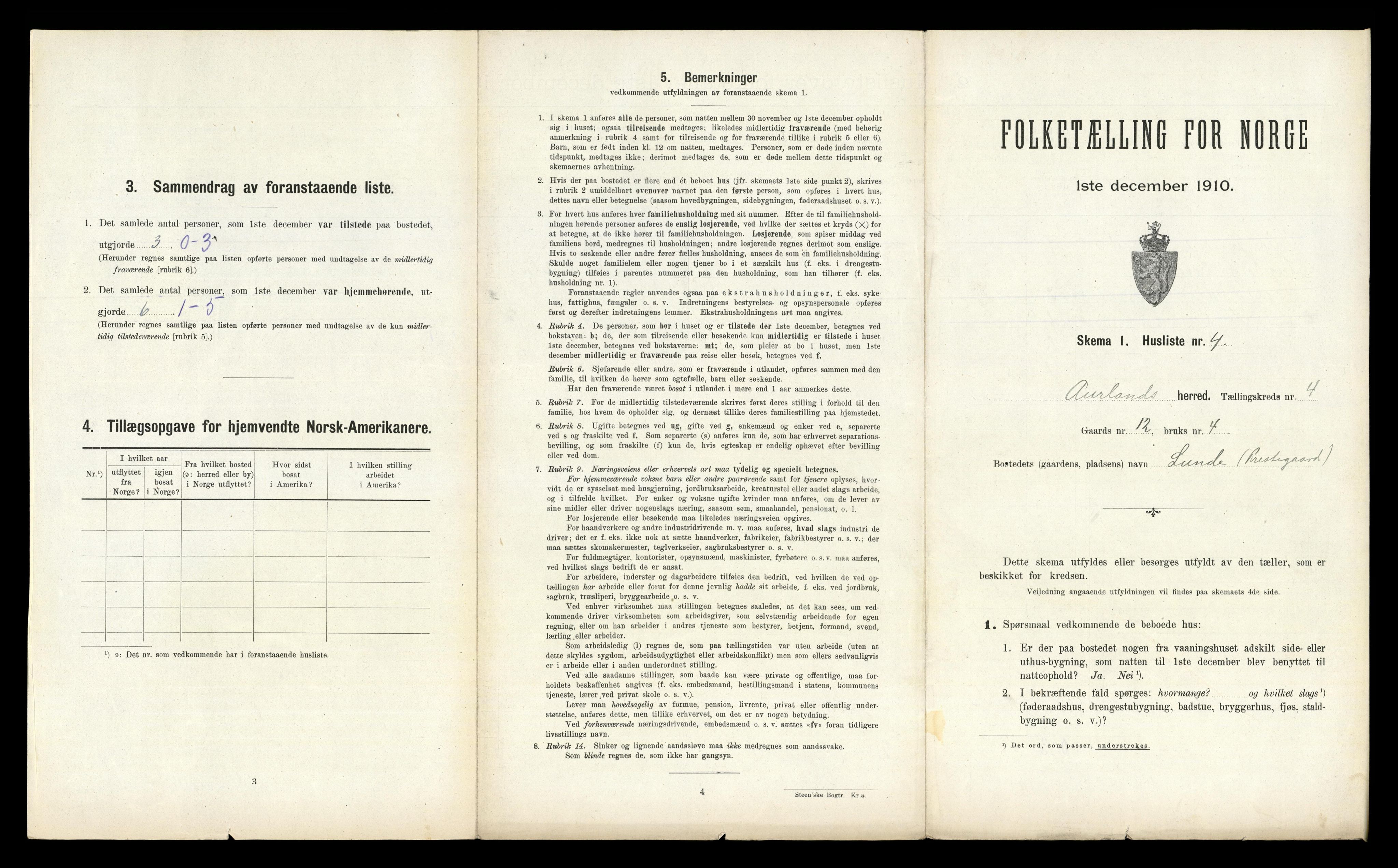 RA, Folketelling 1910 for 1421 Aurland herred, 1910, s. 267