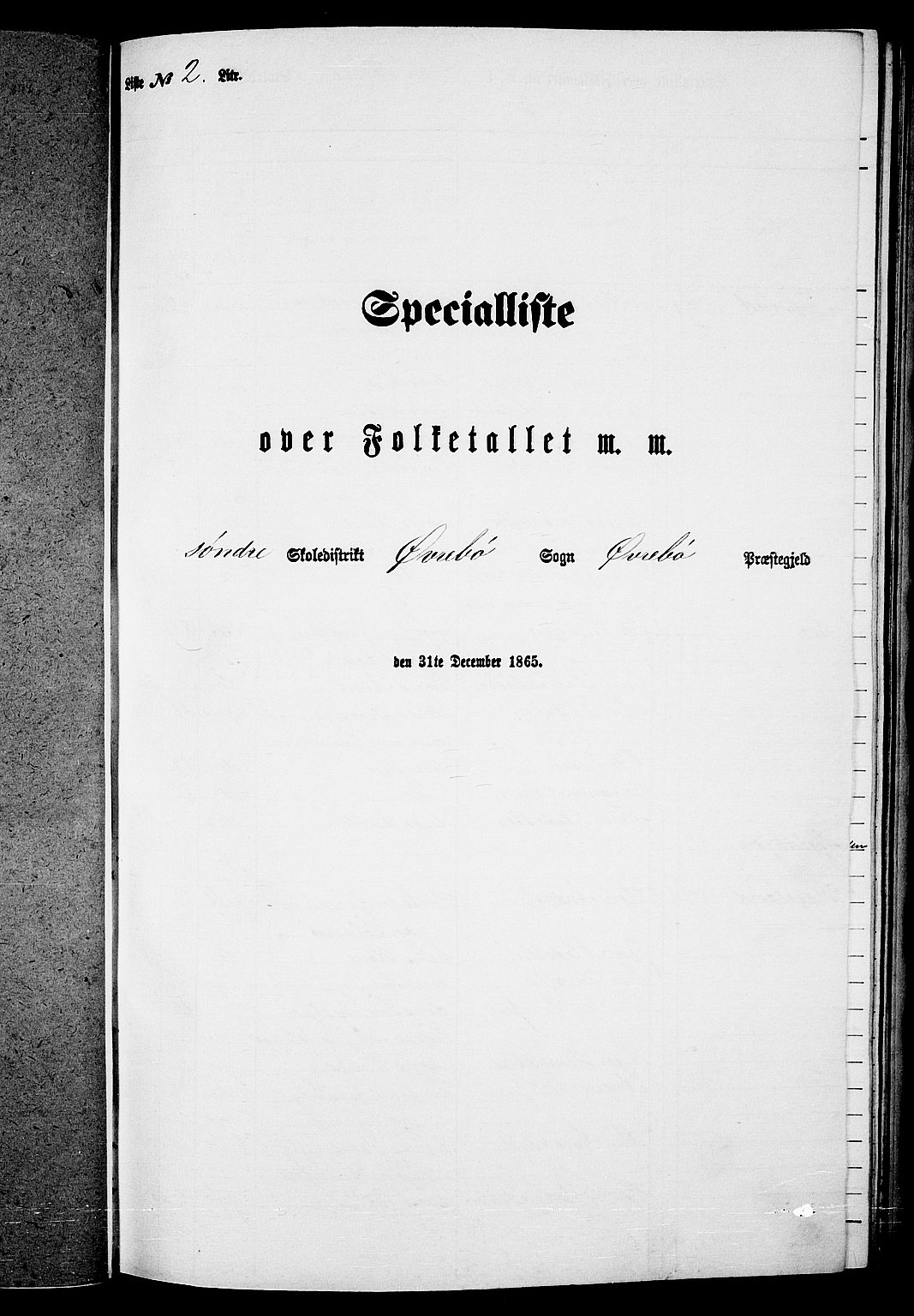 RA, Folketelling 1865 for 1016P Øvrebø prestegjeld, 1865, s. 38