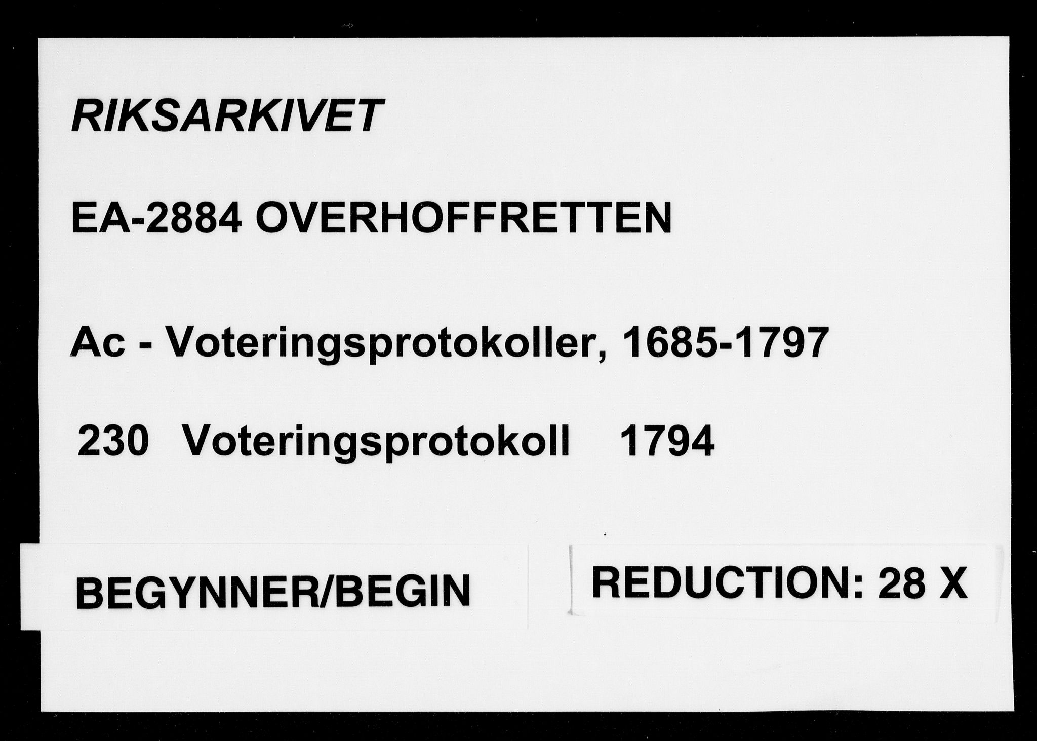 Overhoffretten 1667-1797, RA/EA-2884/Ac/L0230: Voteringsprotokoll, 1794