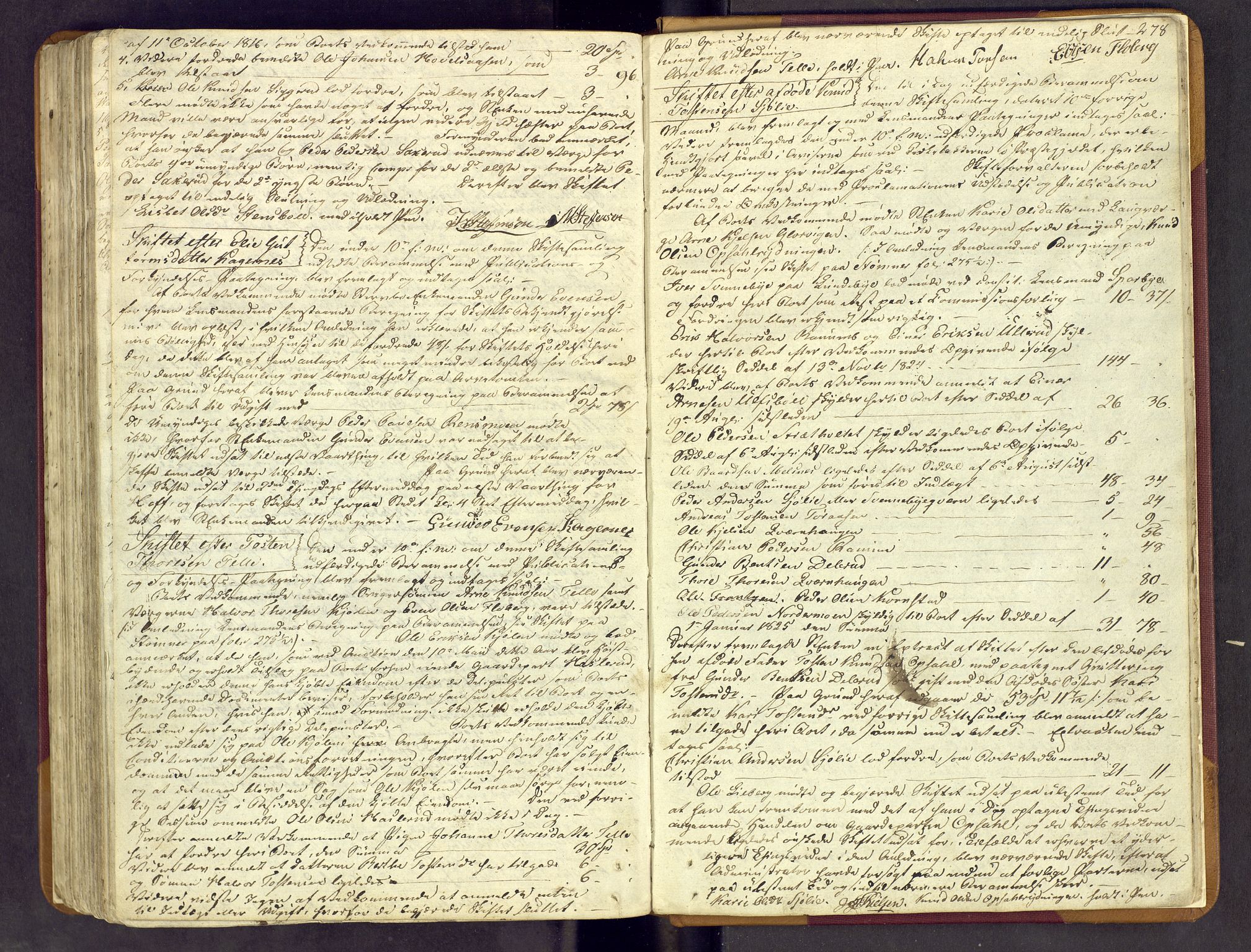 Solør og Odalen sorenskriveri, AV/SAH-TING-026/J/Jc/L0007: Skifteforhandlingsprotokoll - Hof, 1814-1826, s. 277b-278a