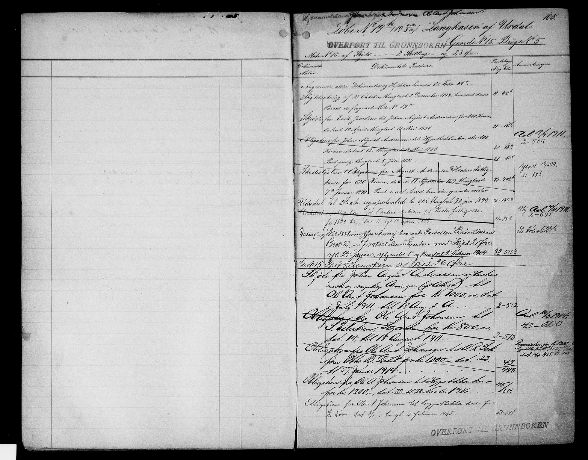 Onsøy sorenskriveri, AV/SAO-A-10474/G/Gb/Gbc/L0001a: Panteregister nr. III 1a, 1887, s. 105