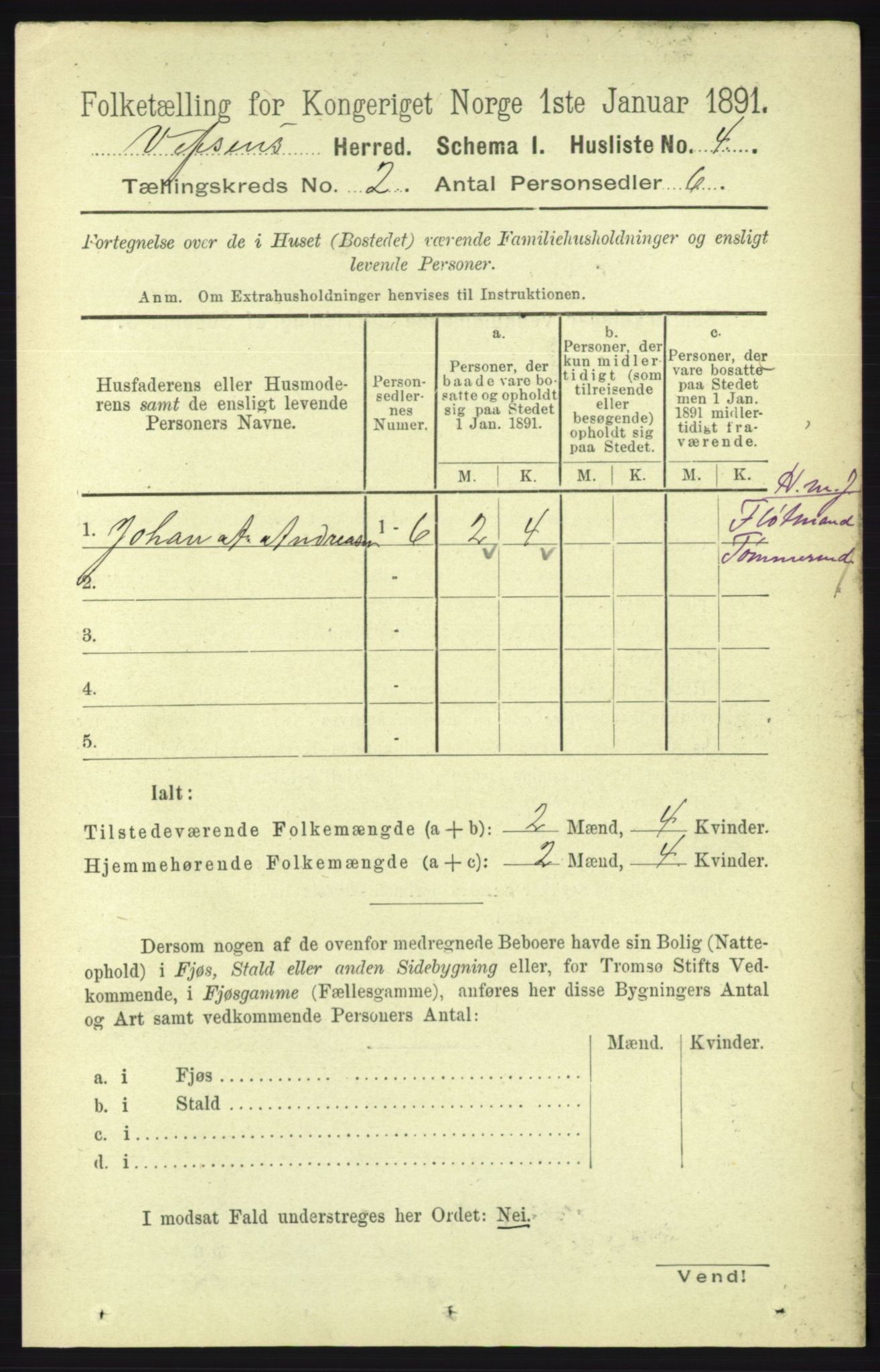 RA, Folketelling 1891 for 1824 Vefsn herred, 1891, s. 540