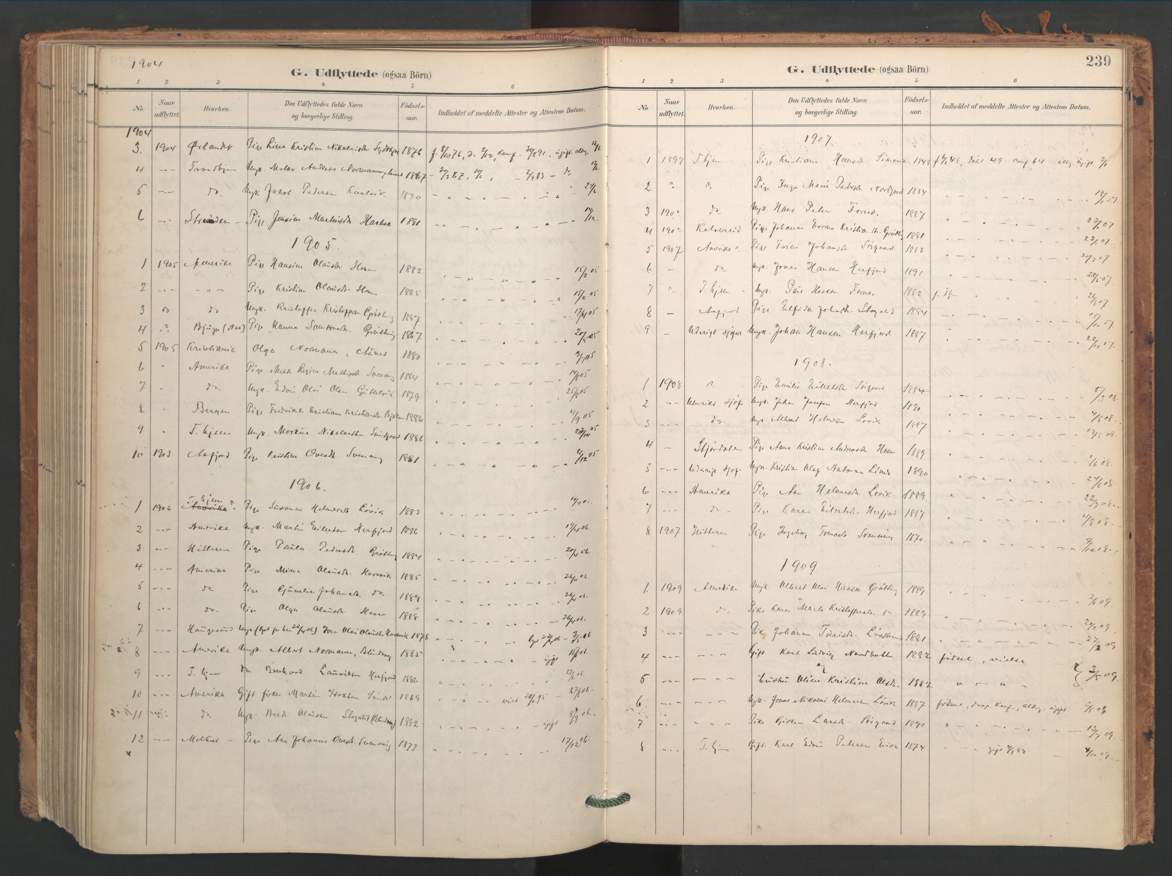 Ministerialprotokoller, klokkerbøker og fødselsregistre - Sør-Trøndelag, AV/SAT-A-1456/656/L0693: Ministerialbok nr. 656A02, 1894-1913, s. 239