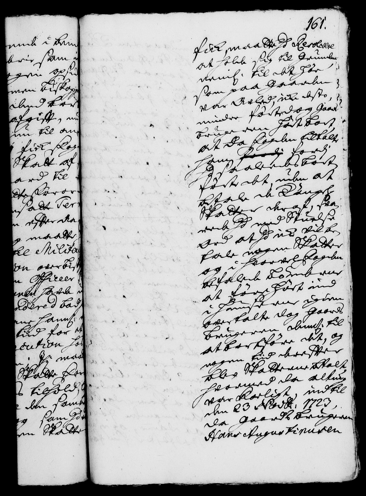 Rentekammeret, Kammerkanselliet, AV/RA-EA-3111/G/Gh/Gha/L0006: Norsk ekstraktmemorialprotokoll (merket RK 53.51), 1723-1724, s. 161