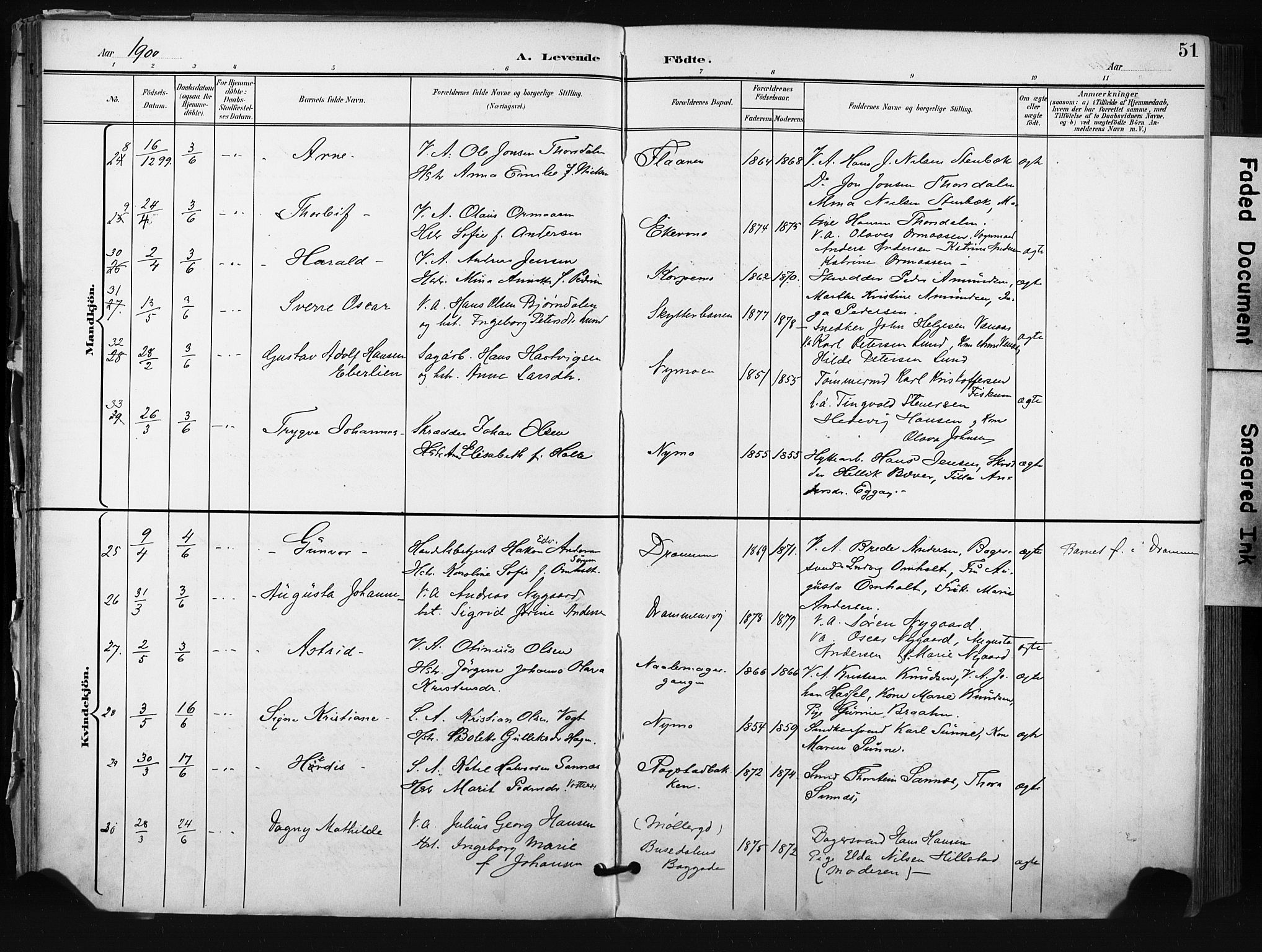 Kongsberg kirkebøker, AV/SAKO-A-22/F/Fb/L0003: Ministerialbok nr. II 3, 1896-1905, s. 51