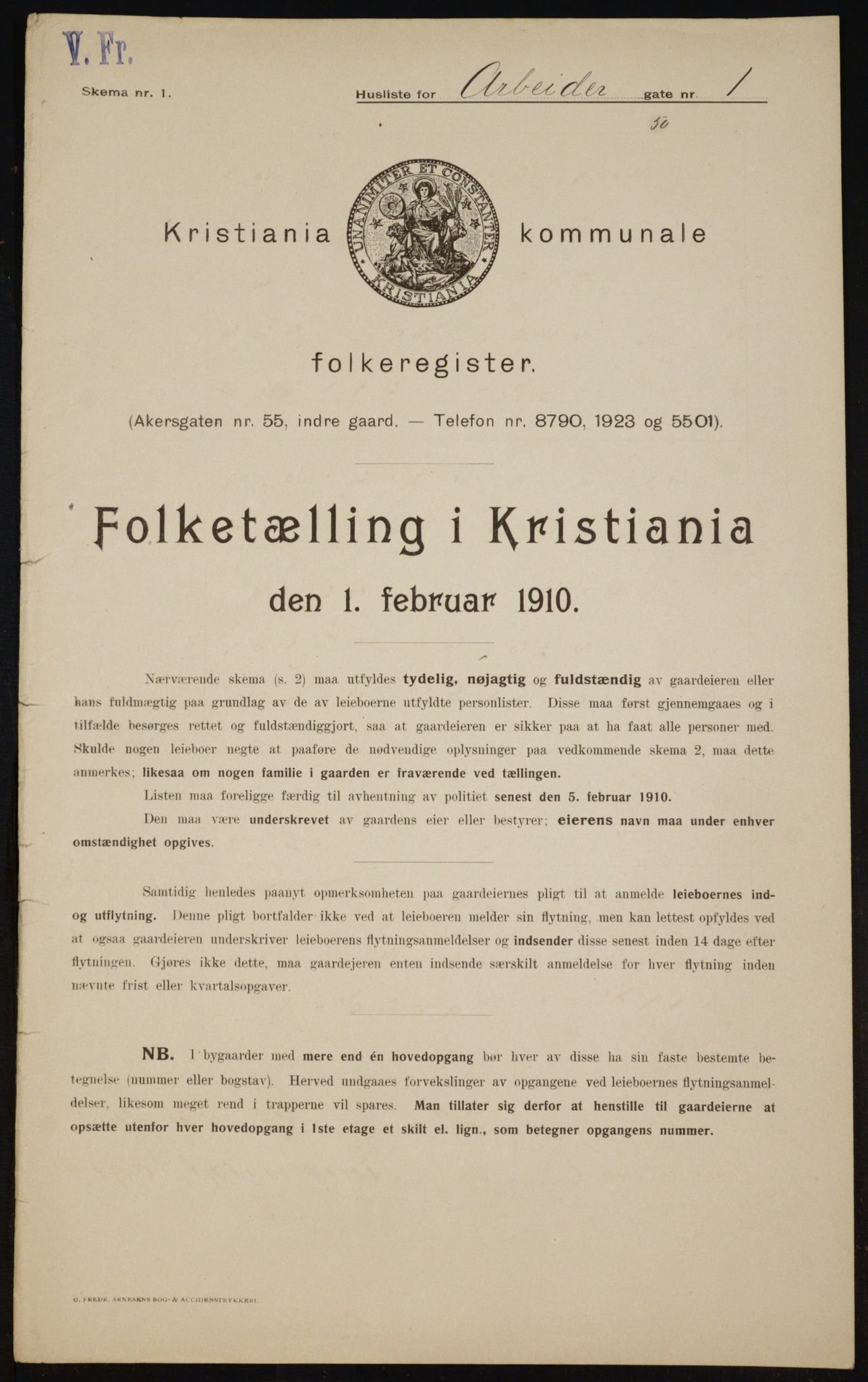 OBA, Kommunal folketelling 1.2.1910 for Kristiania, 1910, s. 1292