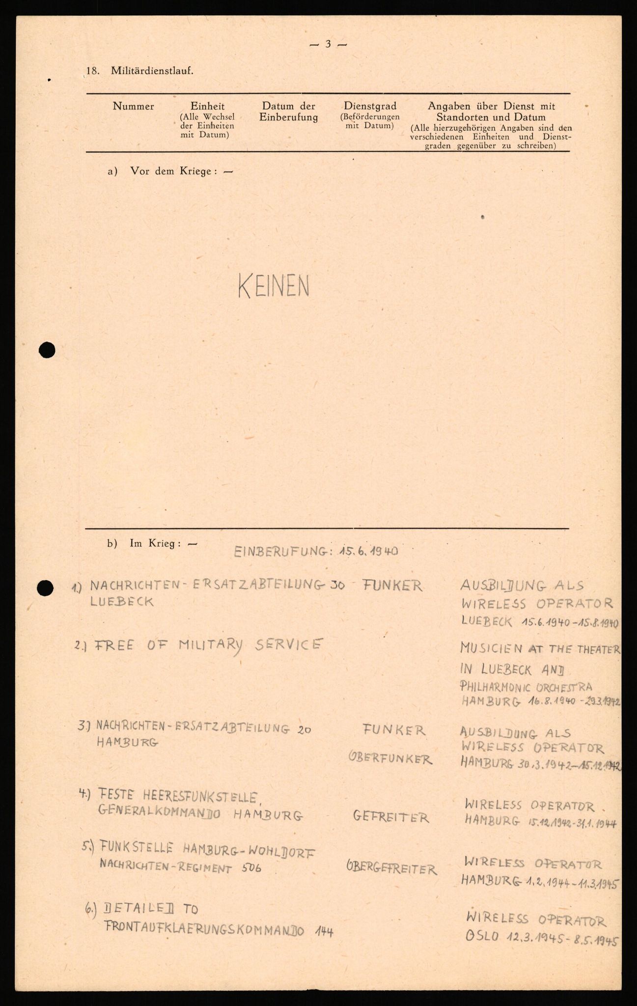 Forsvaret, Forsvarets overkommando II, AV/RA-RAFA-3915/D/Db/L0033: CI Questionaires. Tyske okkupasjonsstyrker i Norge. Tyskere., 1945-1946, s. 82