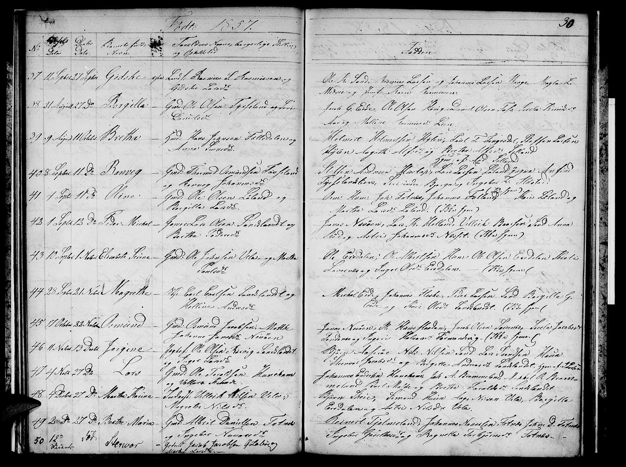 Sand sokneprestkontor, AV/SAST-A-101848/01/IV/L0002: Klokkerbok nr. B 2, 1852-1871, s. 30