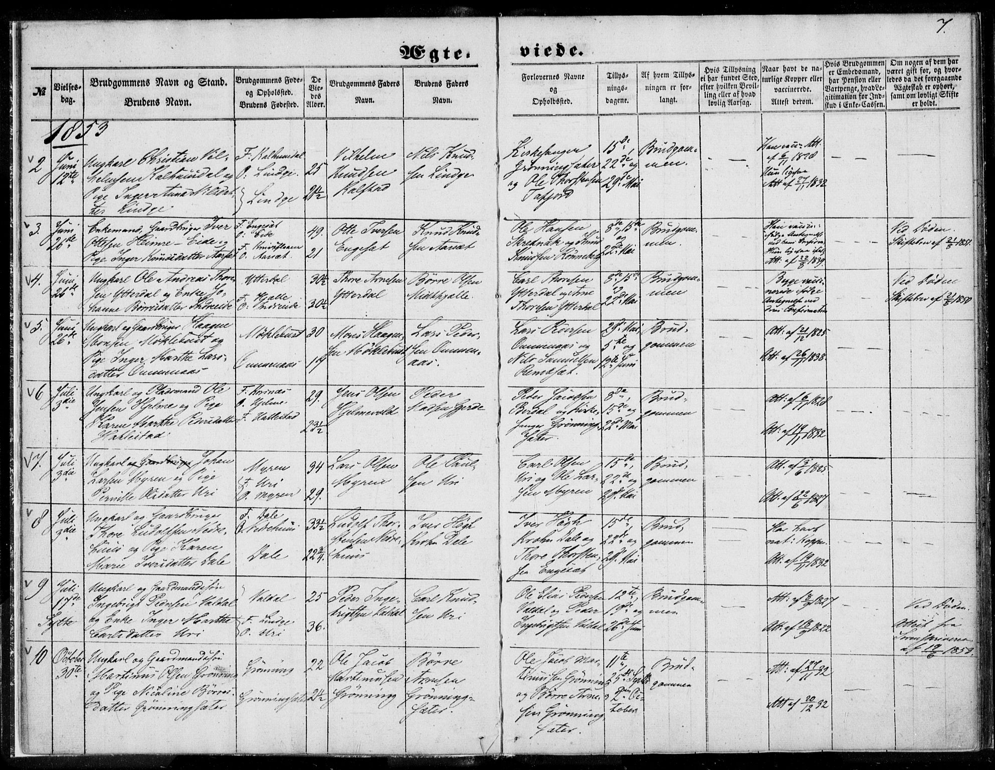 Ministerialprotokoller, klokkerbøker og fødselsregistre - Møre og Romsdal, AV/SAT-A-1454/519/L0250: Ministerialbok nr. 519A09, 1850-1868, s. 7