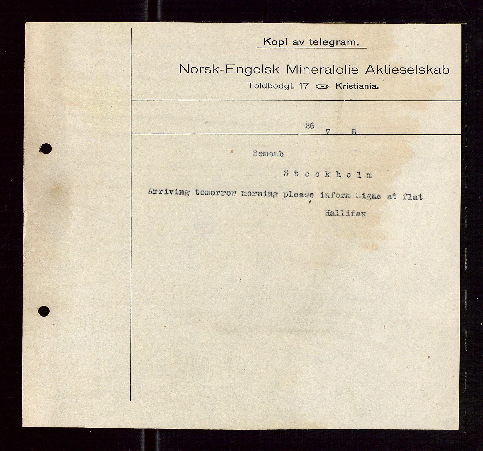 Pa 1521 - A/S Norske Shell, AV/SAST-A-101915/E/Ea/Eaa/L0005: Sjefskorrespondanse, 1918, s. 370