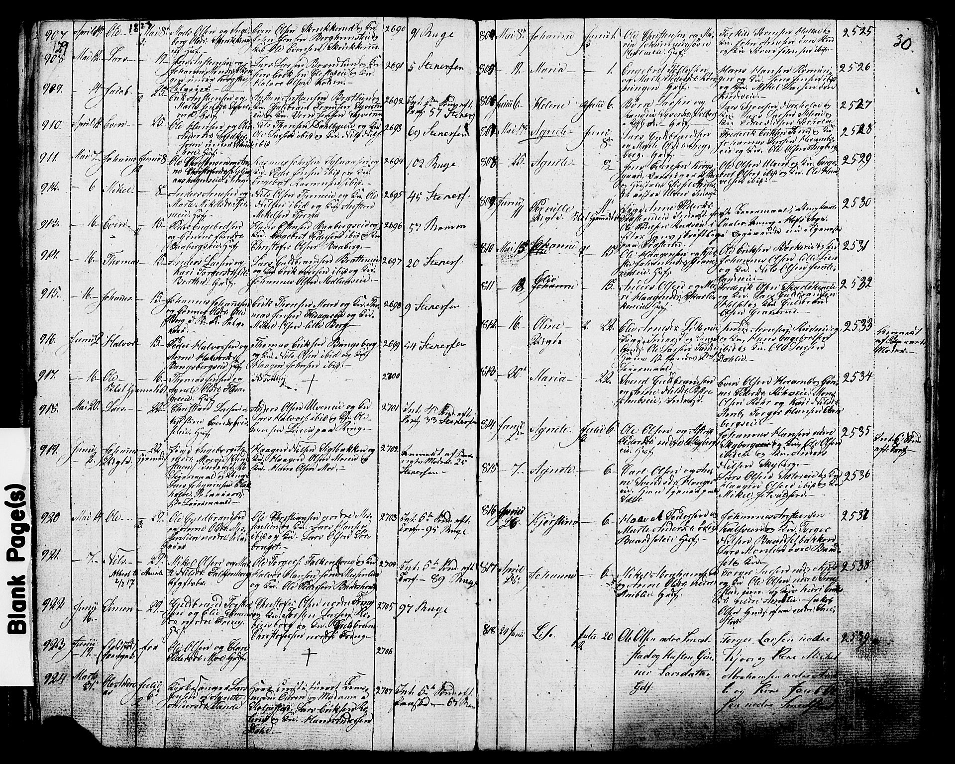 Ringsaker prestekontor, AV/SAH-PREST-014/K/Ka/L0006: Ministerialbok nr. 6, 1821-1826, s. 29-30