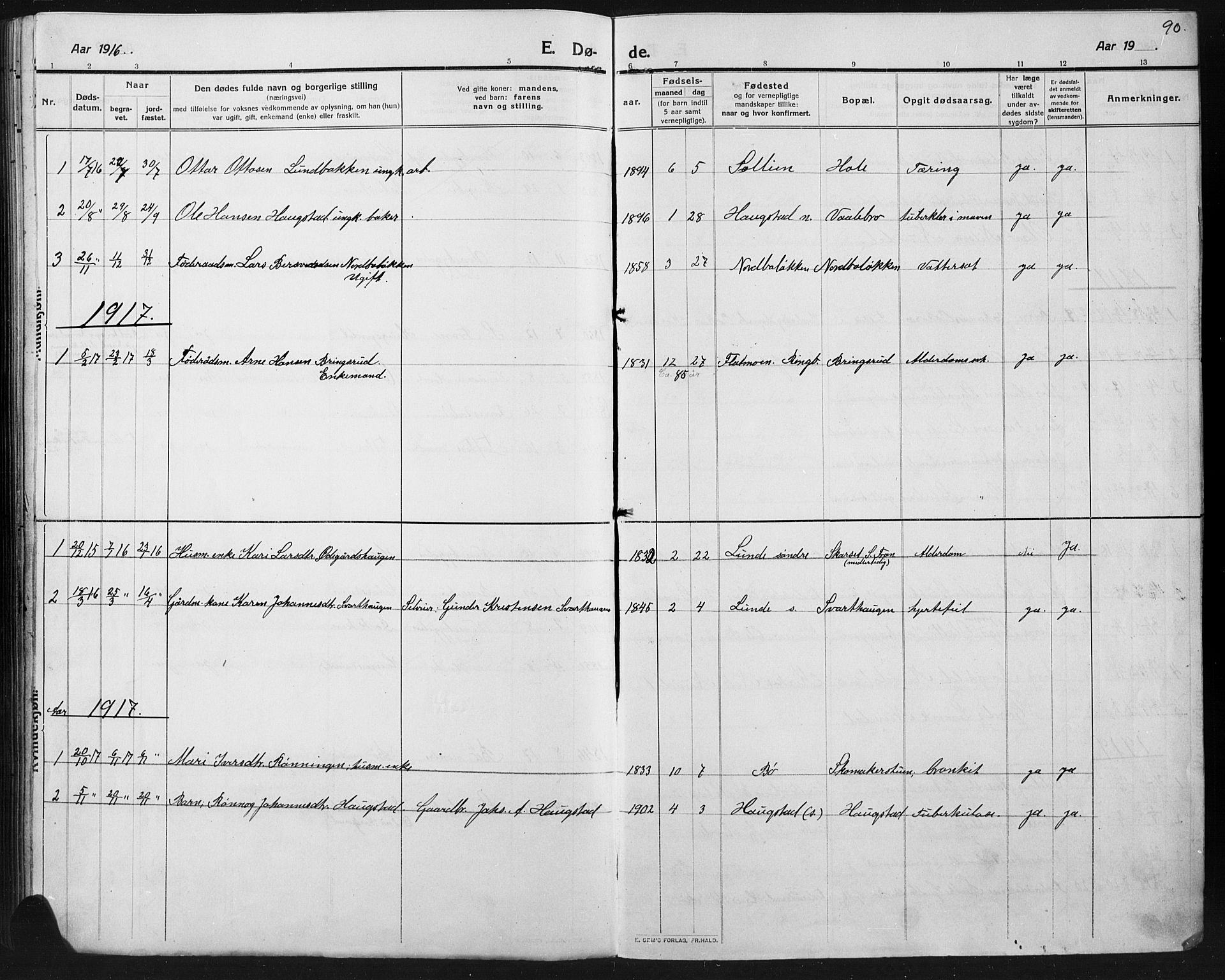 Ringebu prestekontor, AV/SAH-PREST-082/H/Ha/Hab/L0008: Klokkerbok nr. 8, 1890-1922, s. 90