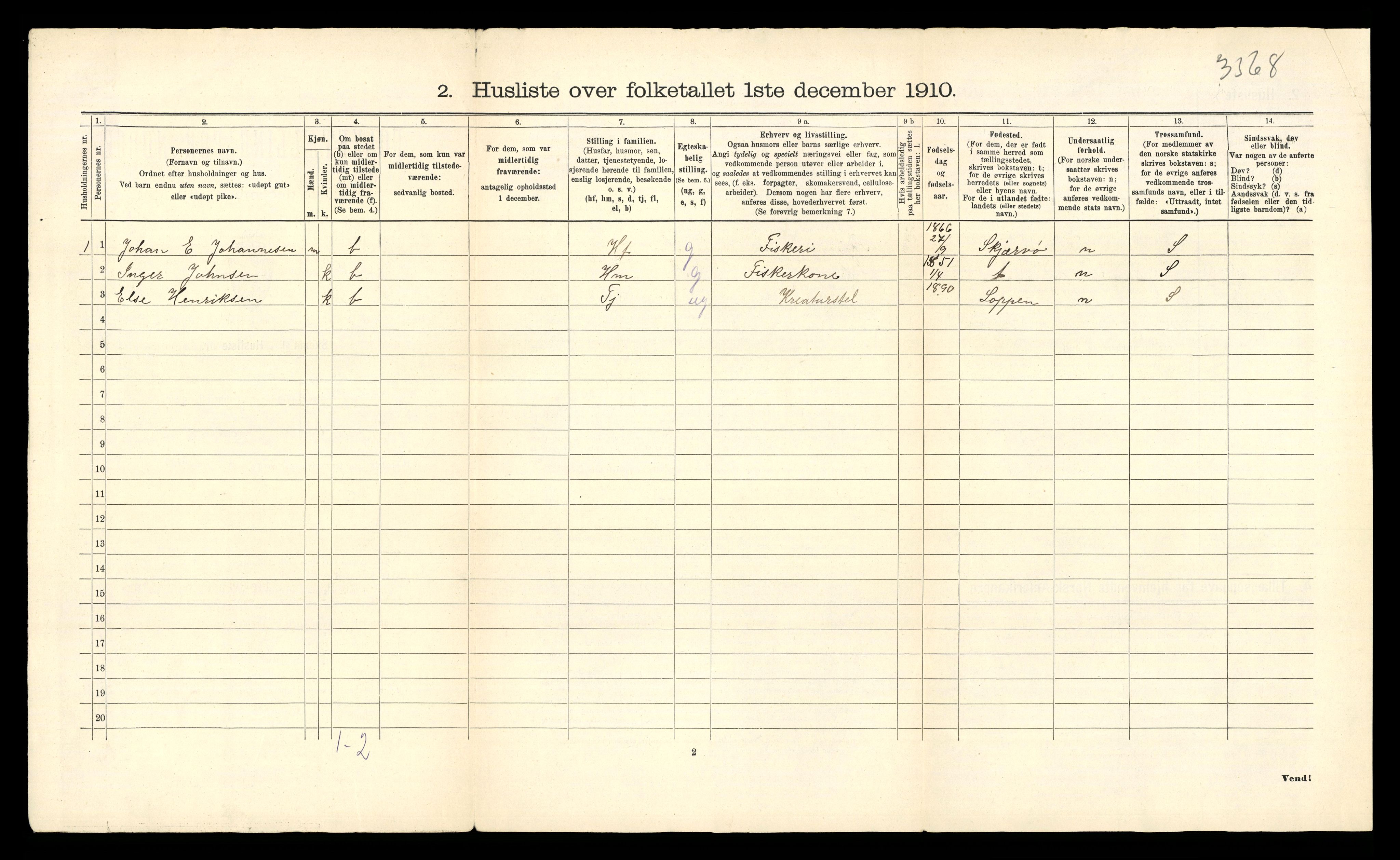 RA, Folketelling 1910 for 1943 Kvænangen herred, 1910, s. 29