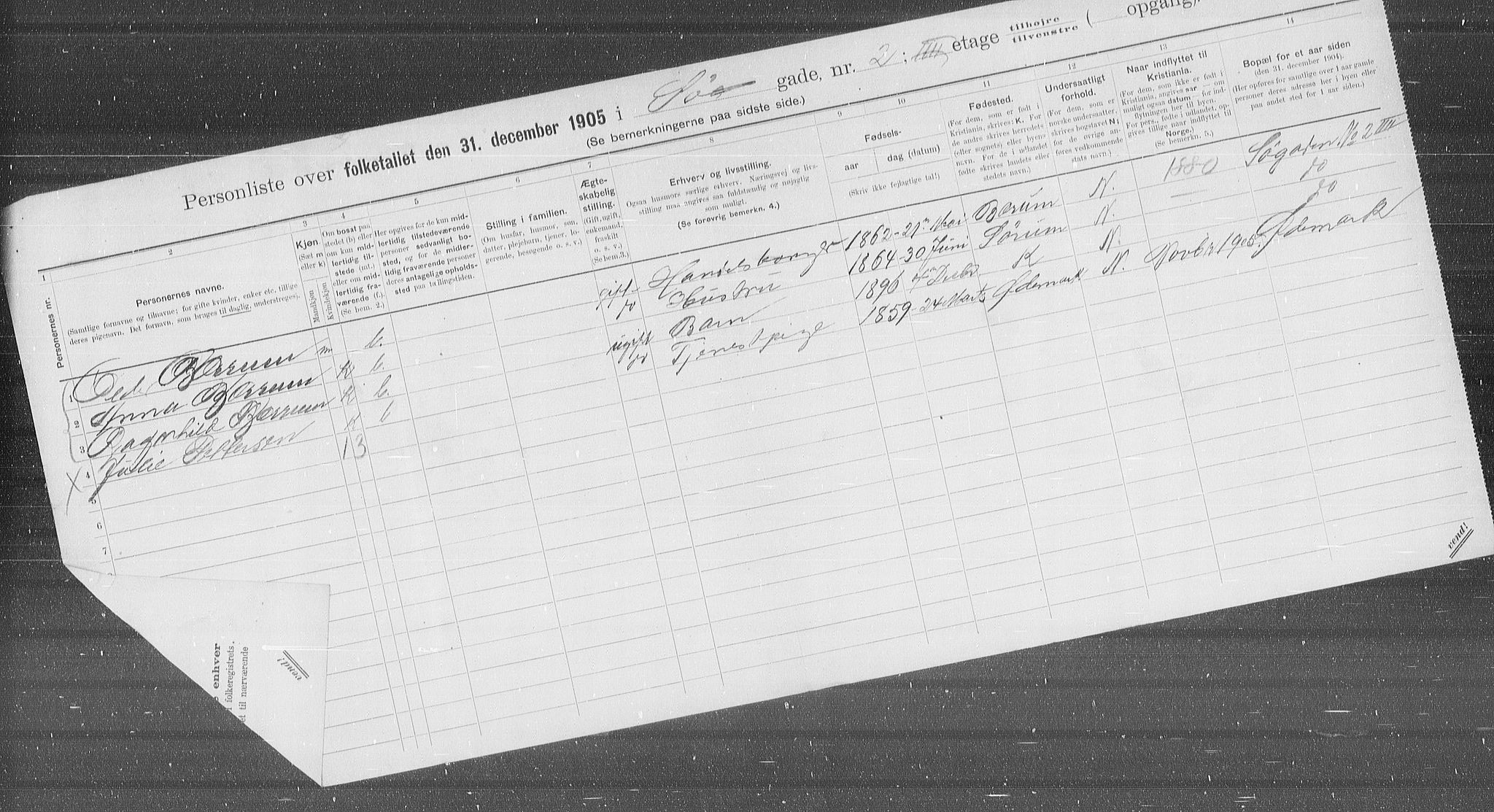 OBA, Kommunal folketelling 31.12.1905 for Kristiania kjøpstad, 1905, s. 55532