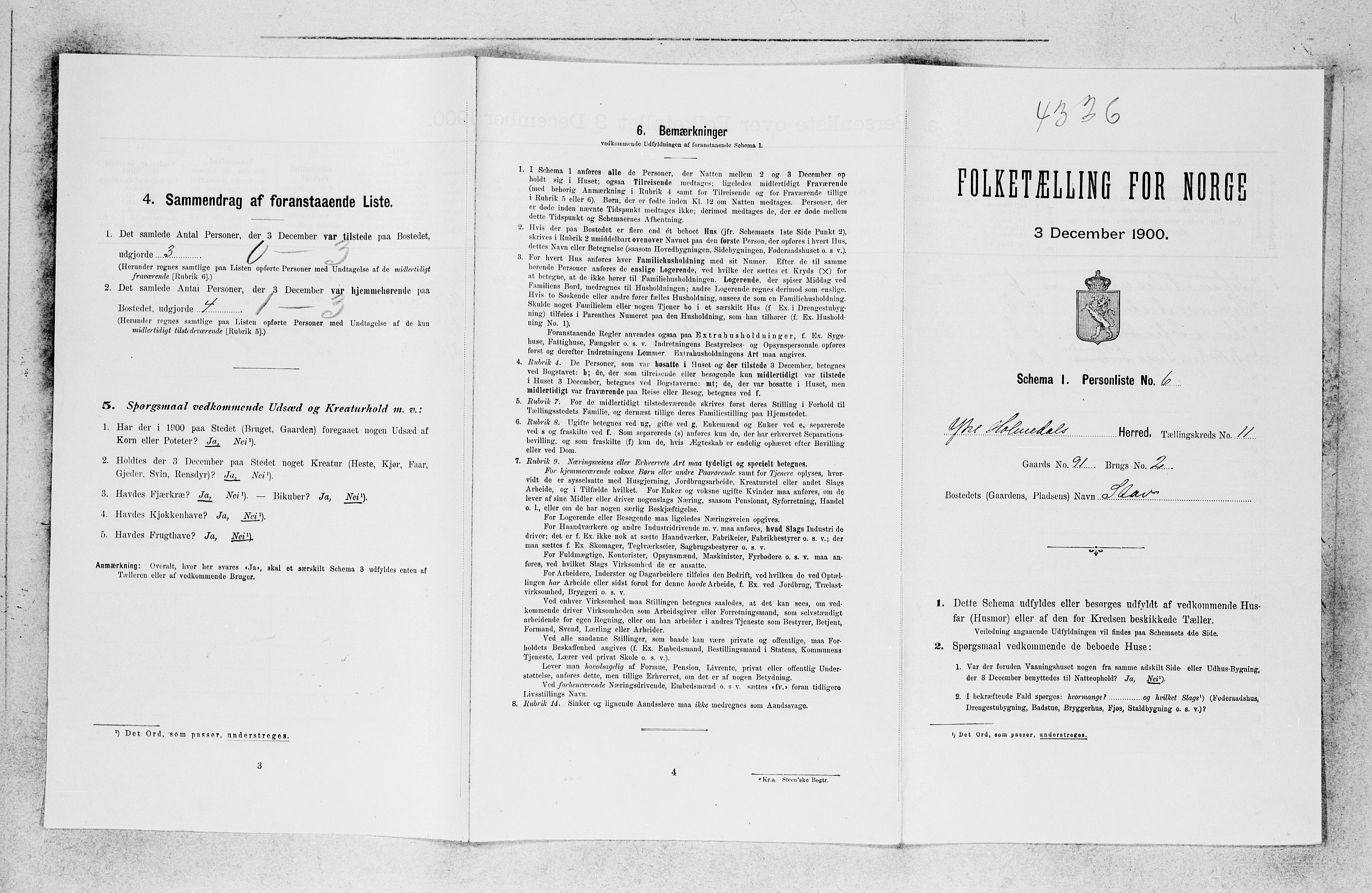 SAB, Folketelling 1900 for 1429 Ytre Holmedal herred, 1900, s. 833