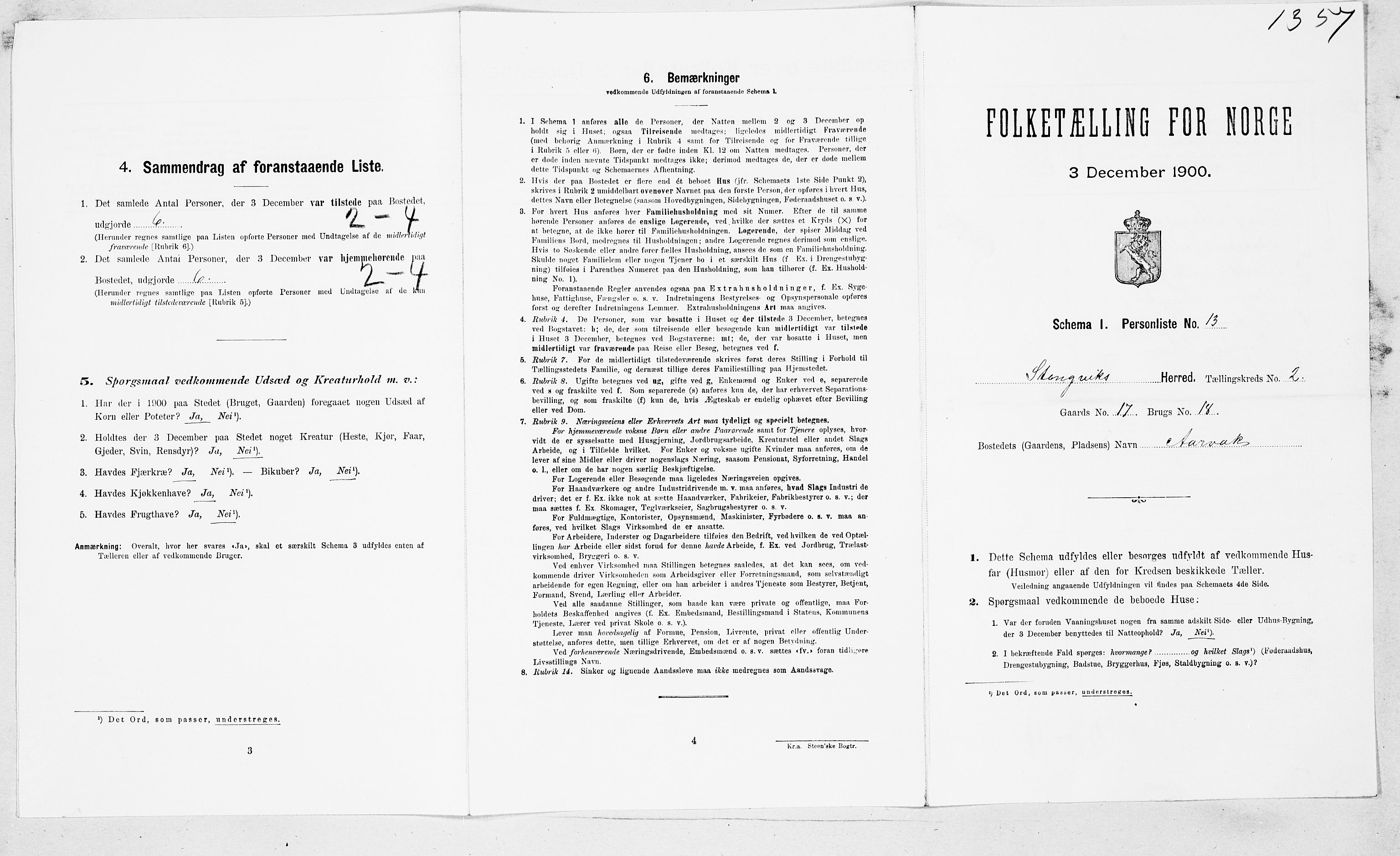 SAT, Folketelling 1900 for 1564 Stangvik herred, 1900, s. 150