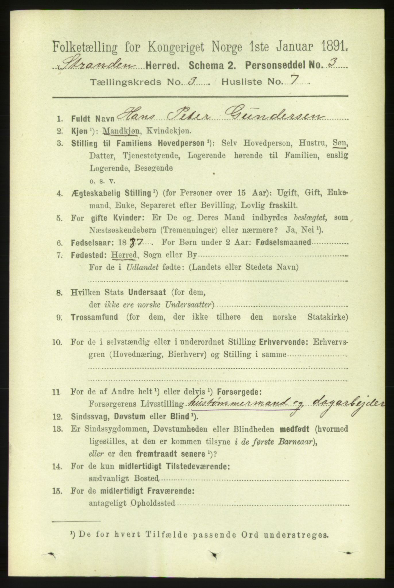 RA, Folketelling 1891 for 1525 Stranda herred, 1891, s. 543