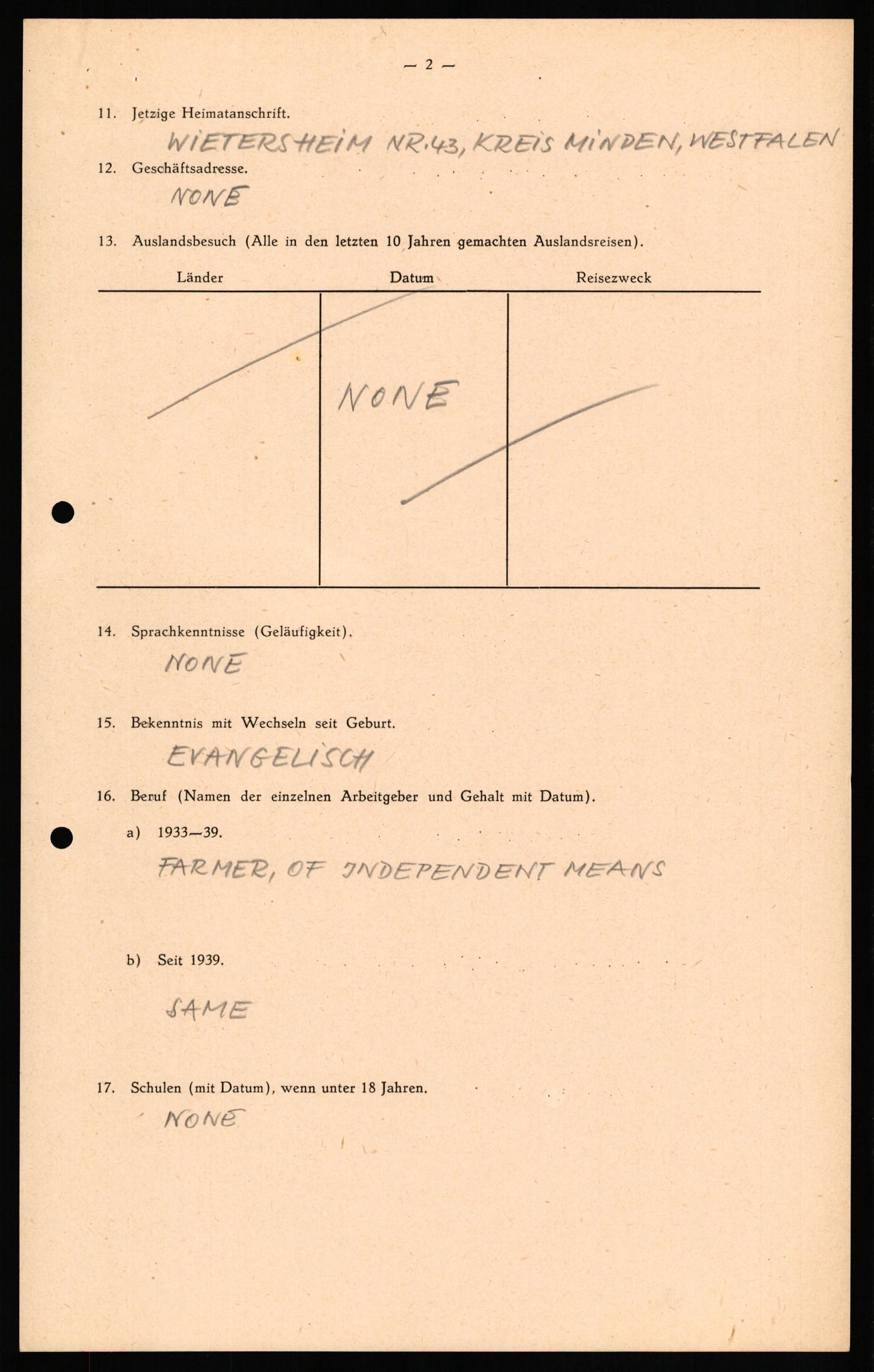 Forsvaret, Forsvarets overkommando II, AV/RA-RAFA-3915/D/Db/L0023: CI Questionaires. Tyske okkupasjonsstyrker i Norge. Tyskere., 1945-1946, s. 365