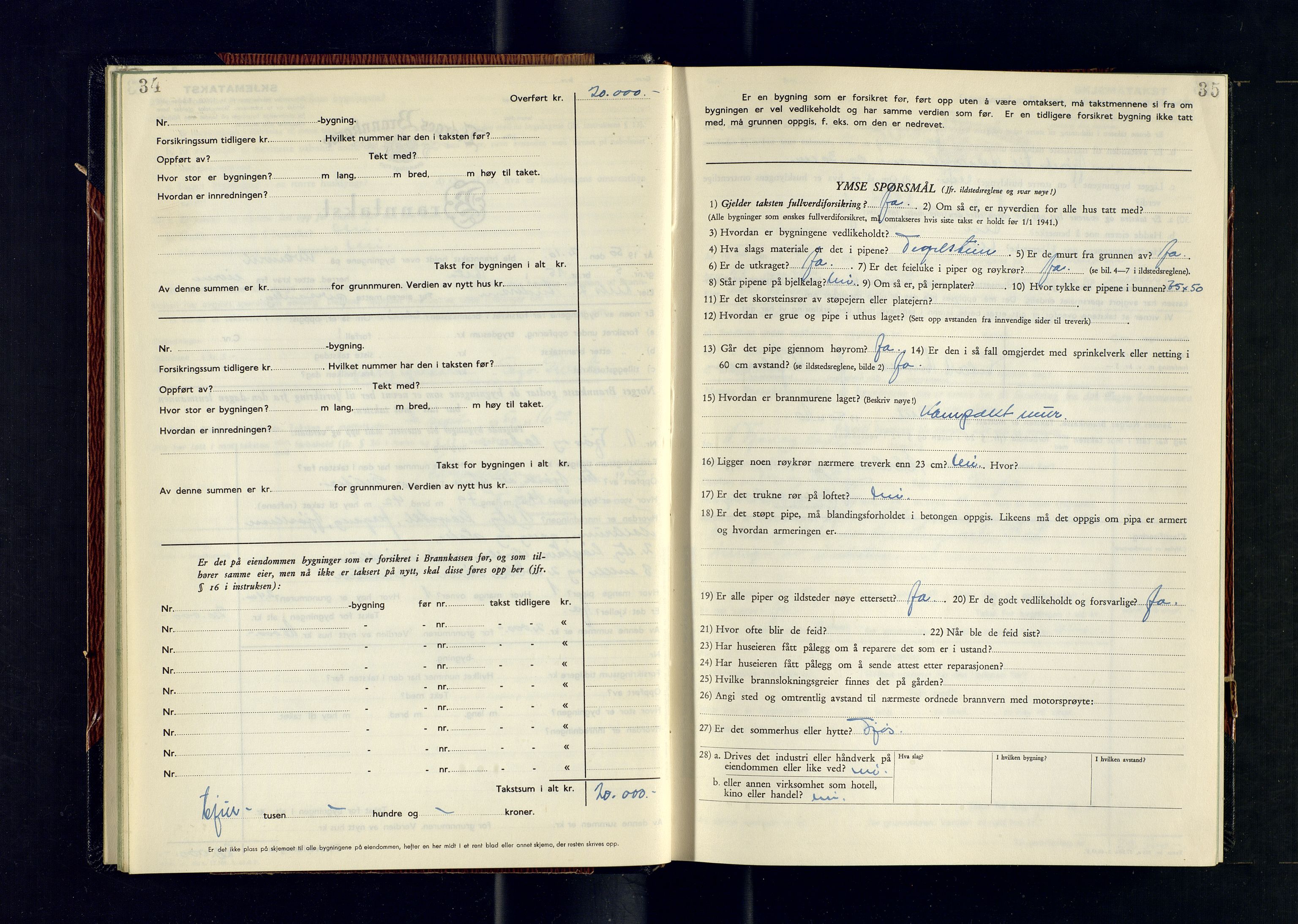 Alta lensmannskontor, AV/SATØ-S-1165/O/Ob/L0184: Branntakstprotokoll, 1950-1953, s. 34-35