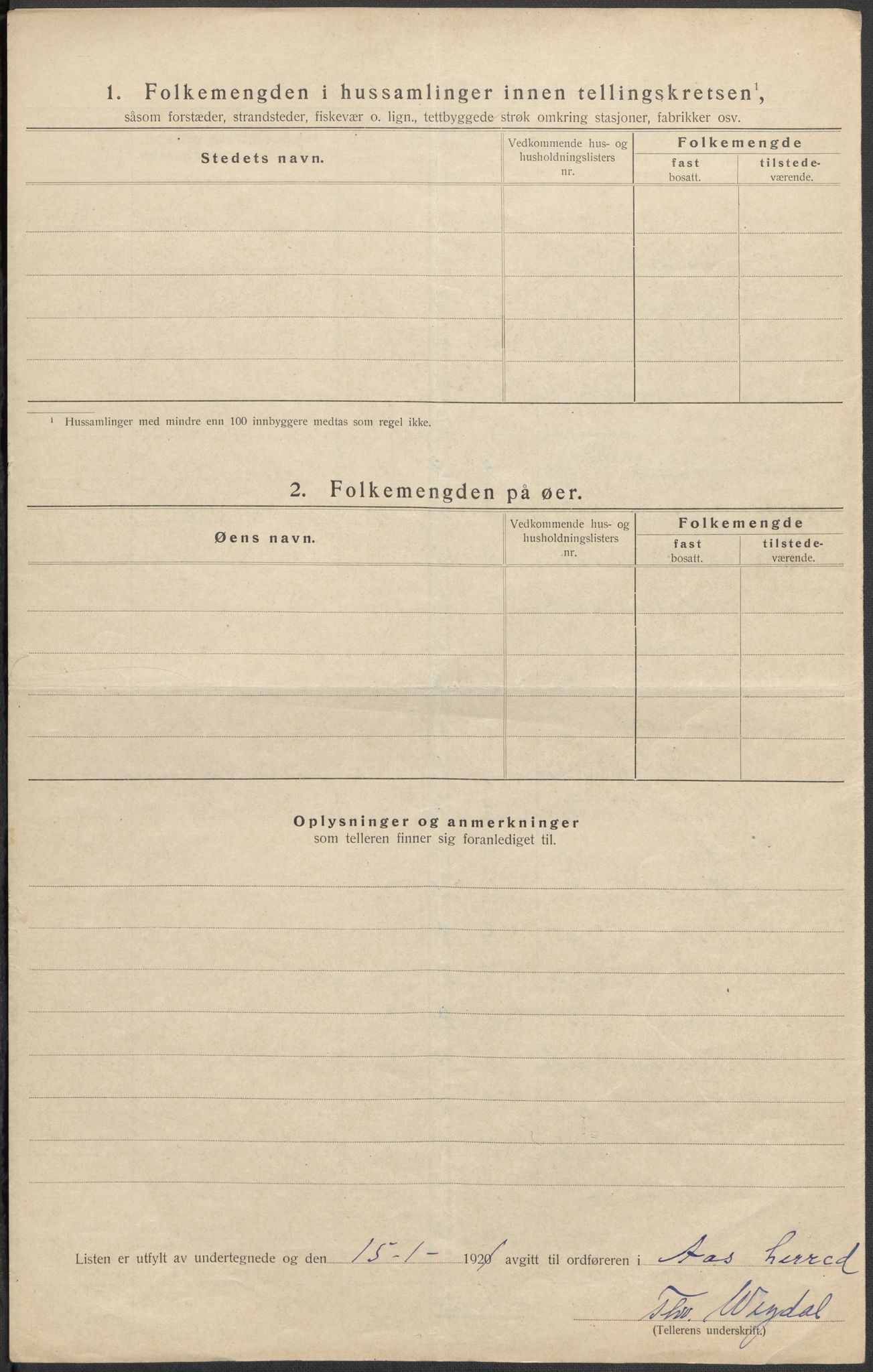 SAO, Folketelling 1920 for 0214 Ås herred, 1920, s. 22