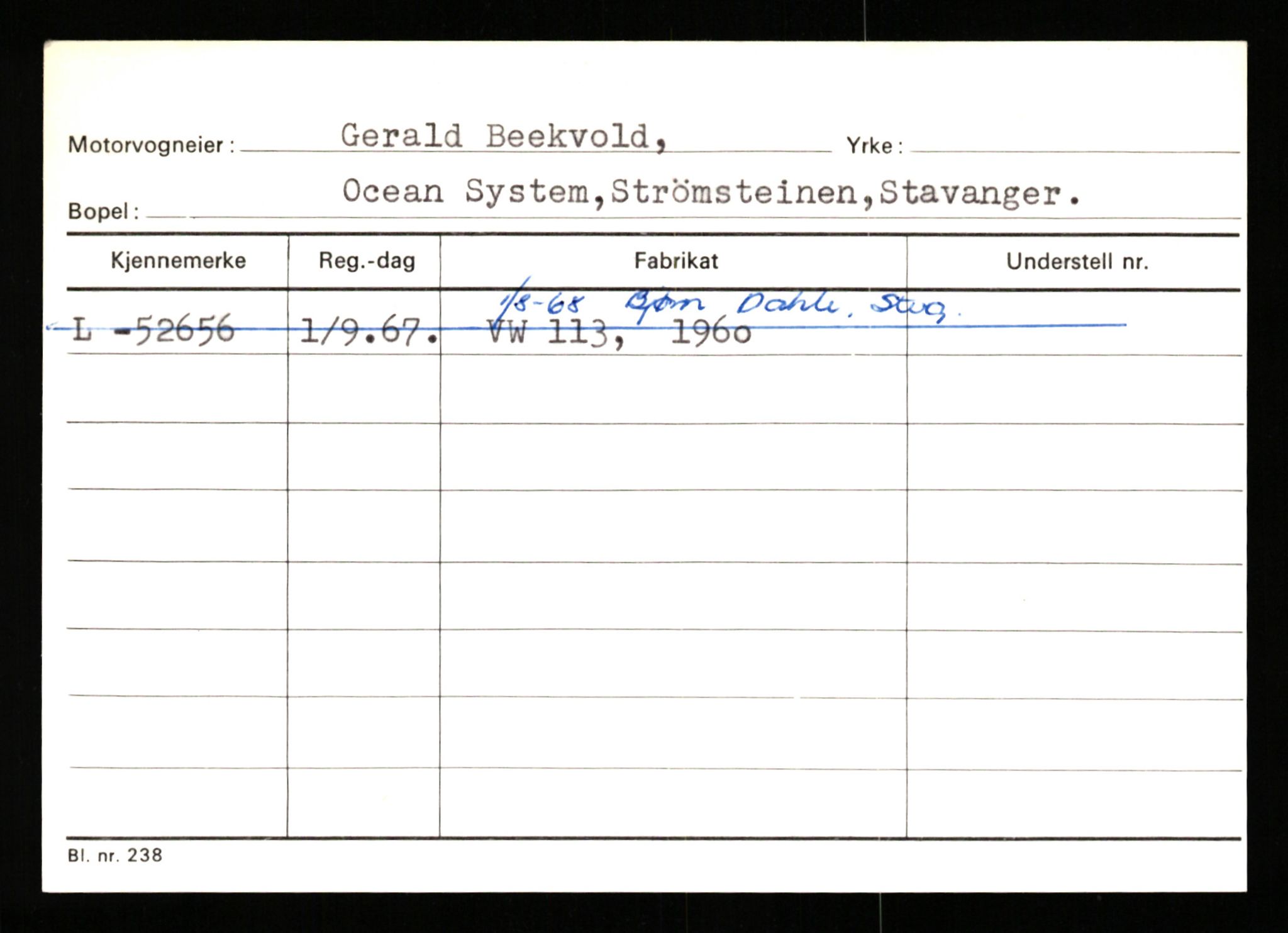 Stavanger trafikkstasjon, SAST/A-101942/0/H/L0002: Askildsen - Berge, 1930-1971, s. 1769