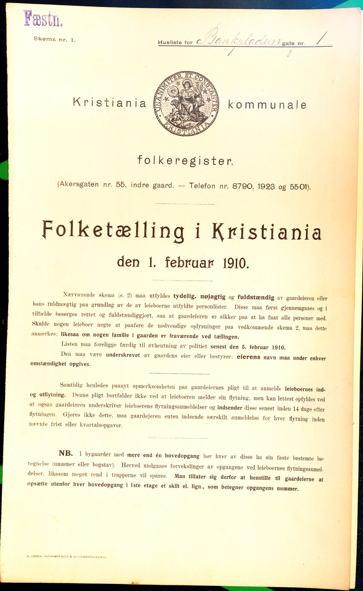 OBA, Kommunal folketelling 1.2.1910 for Kristiania, 1910, s. 3193