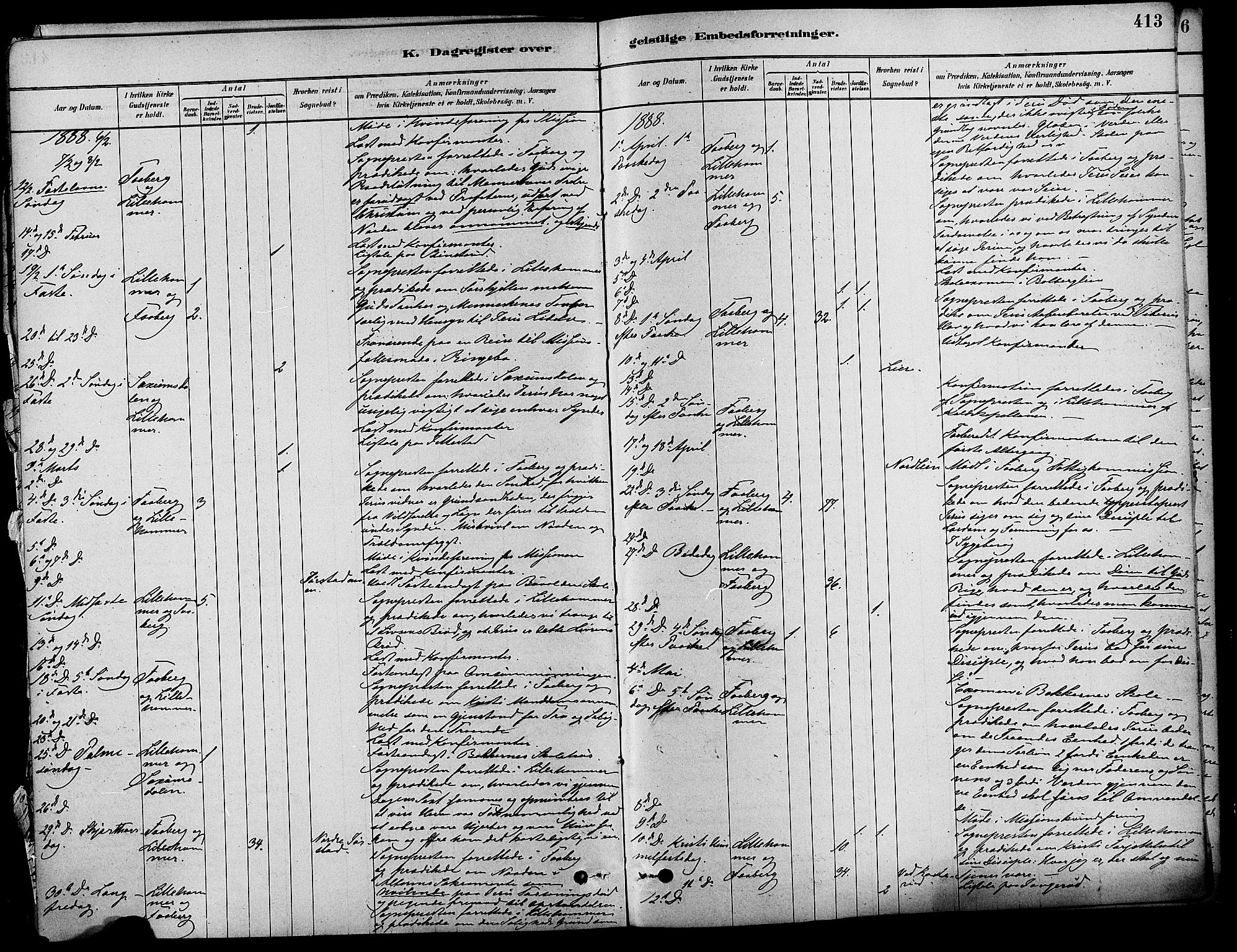 Fåberg prestekontor, AV/SAH-PREST-086/H/Ha/Haa/L0008: Ministerialbok nr. 8, 1879-1898, s. 413