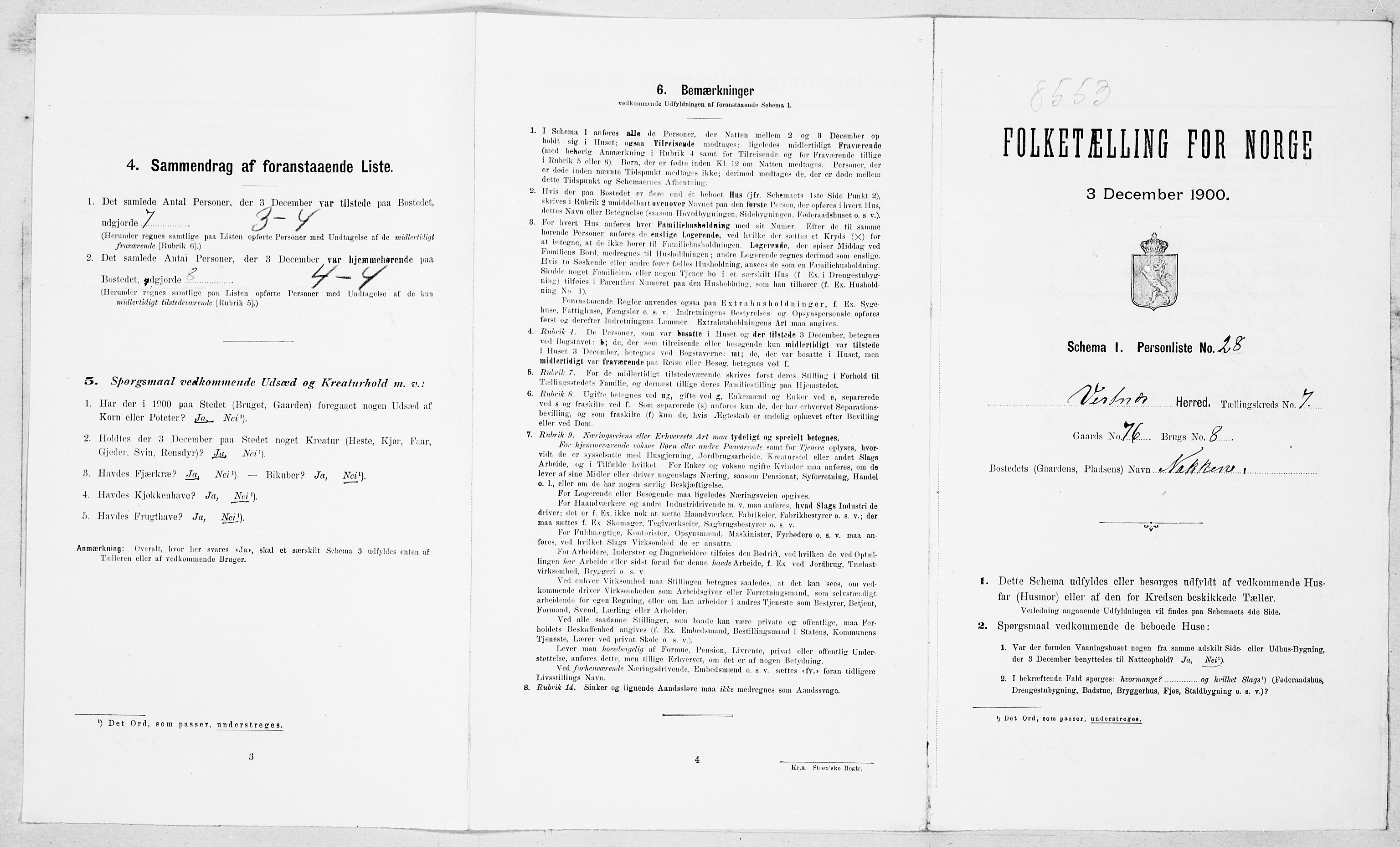 SAT, Folketelling 1900 for 1535 Vestnes herred, 1900, s. 731