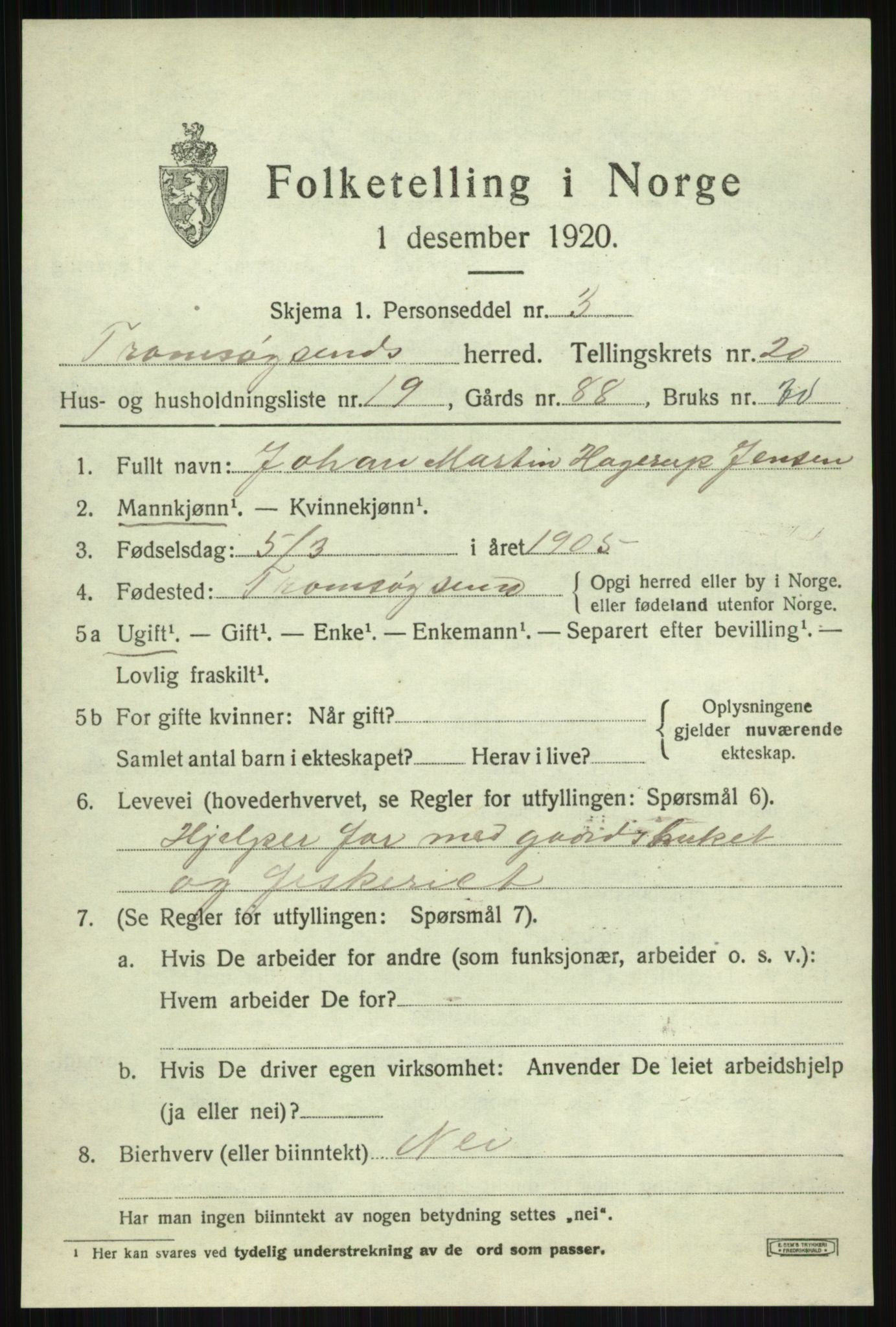 SATØ, Folketelling 1920 for 1934 Tromsøysund herred, 1920, s. 10746