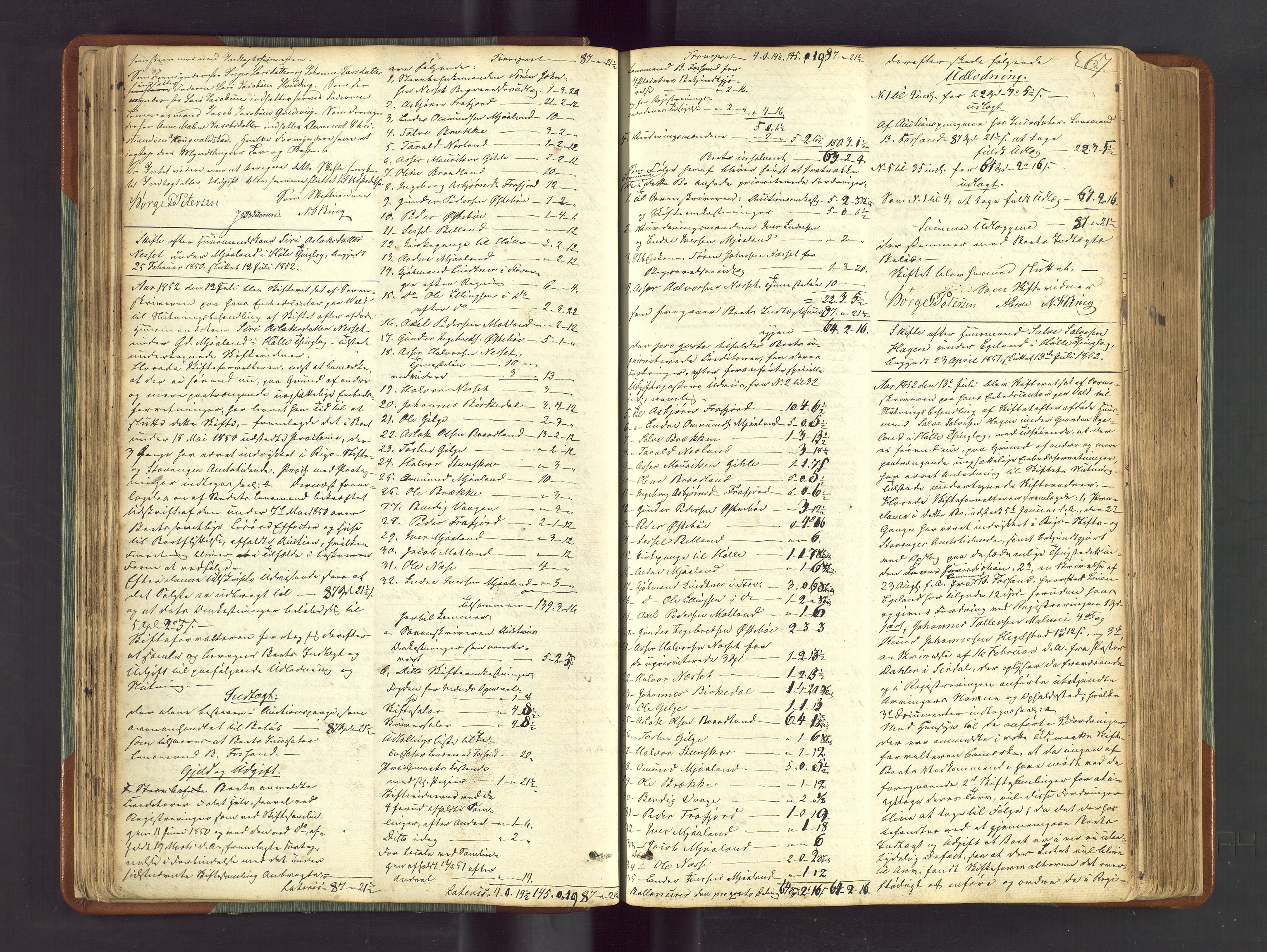 Ryfylke tingrett, AV/SAST-A-100055/001/IV/IVF/L0012a: Skifteforhandlingsprotokoll D1 Høle og Rennesøy, 1847-1880, s. 67