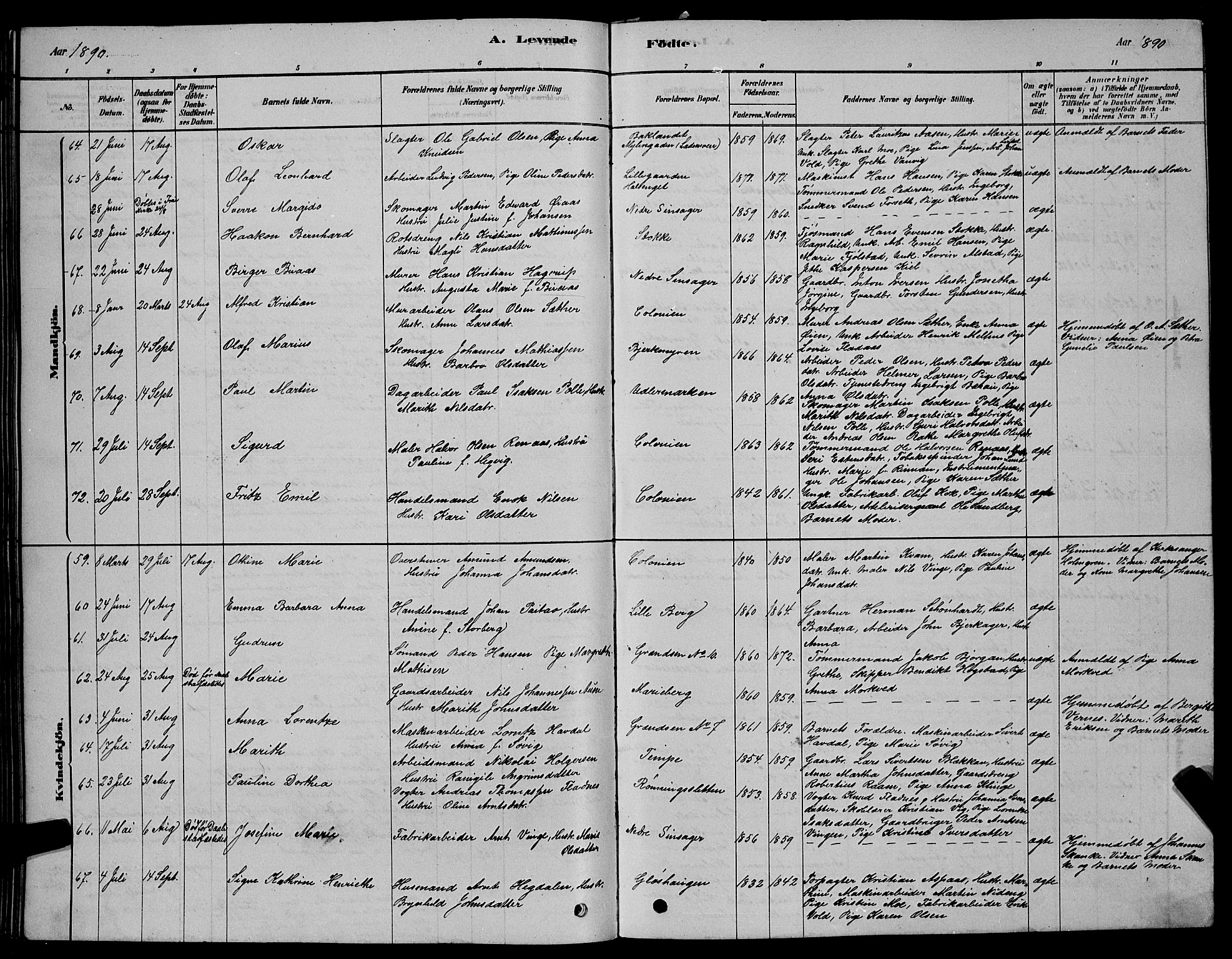 Ministerialprotokoller, klokkerbøker og fødselsregistre - Sør-Trøndelag, SAT/A-1456/606/L0312: Klokkerbok nr. 606C08, 1878-1894