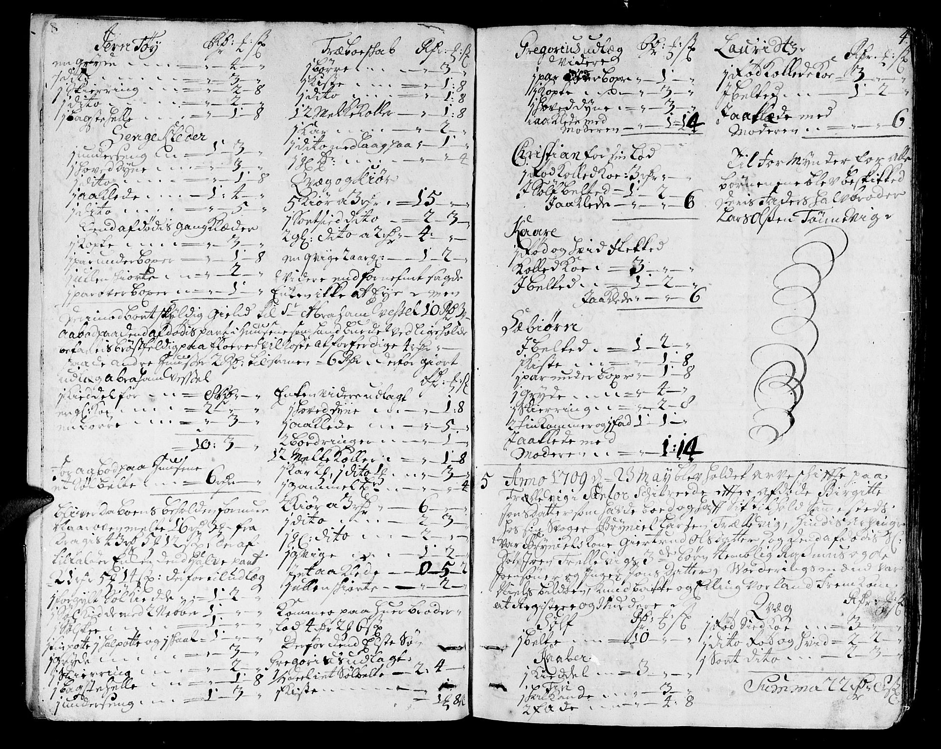 Nordhordland sorenskrivar, AV/SAB-A-2901/1/H/Ha/L0002: Skifteprotokollar Nordhordland , 1709-1716, s. 3b-4a