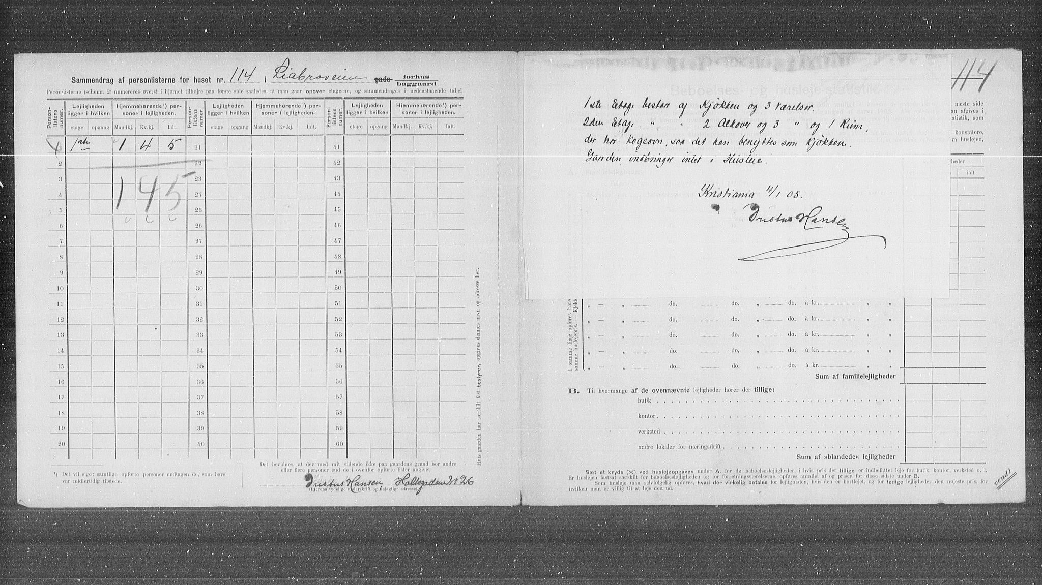 OBA, Kommunal folketelling 31.12.1905 for Kristiania kjøpstad, 1905, s. 30603