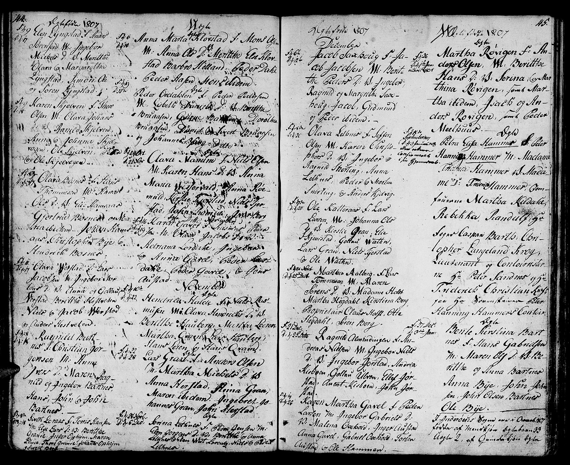Ministerialprotokoller, klokkerbøker og fødselsregistre - Nord-Trøndelag, AV/SAT-A-1458/730/L0274: Ministerialbok nr. 730A03, 1802-1816, s. 44-45