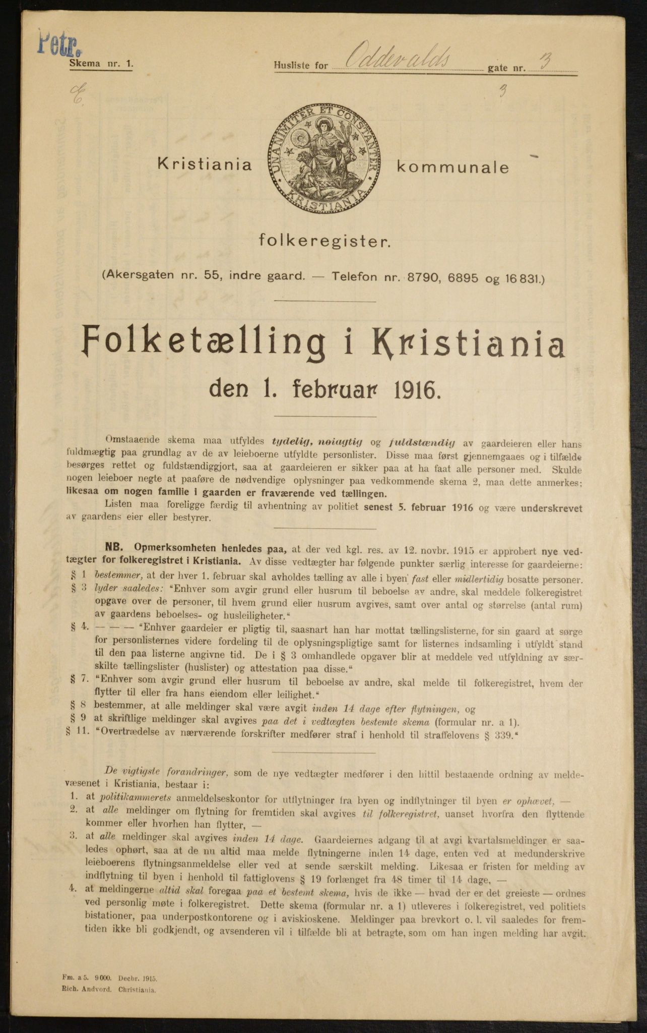 OBA, Kommunal folketelling 1.2.1916 for Kristiania, 1916, s. 76230