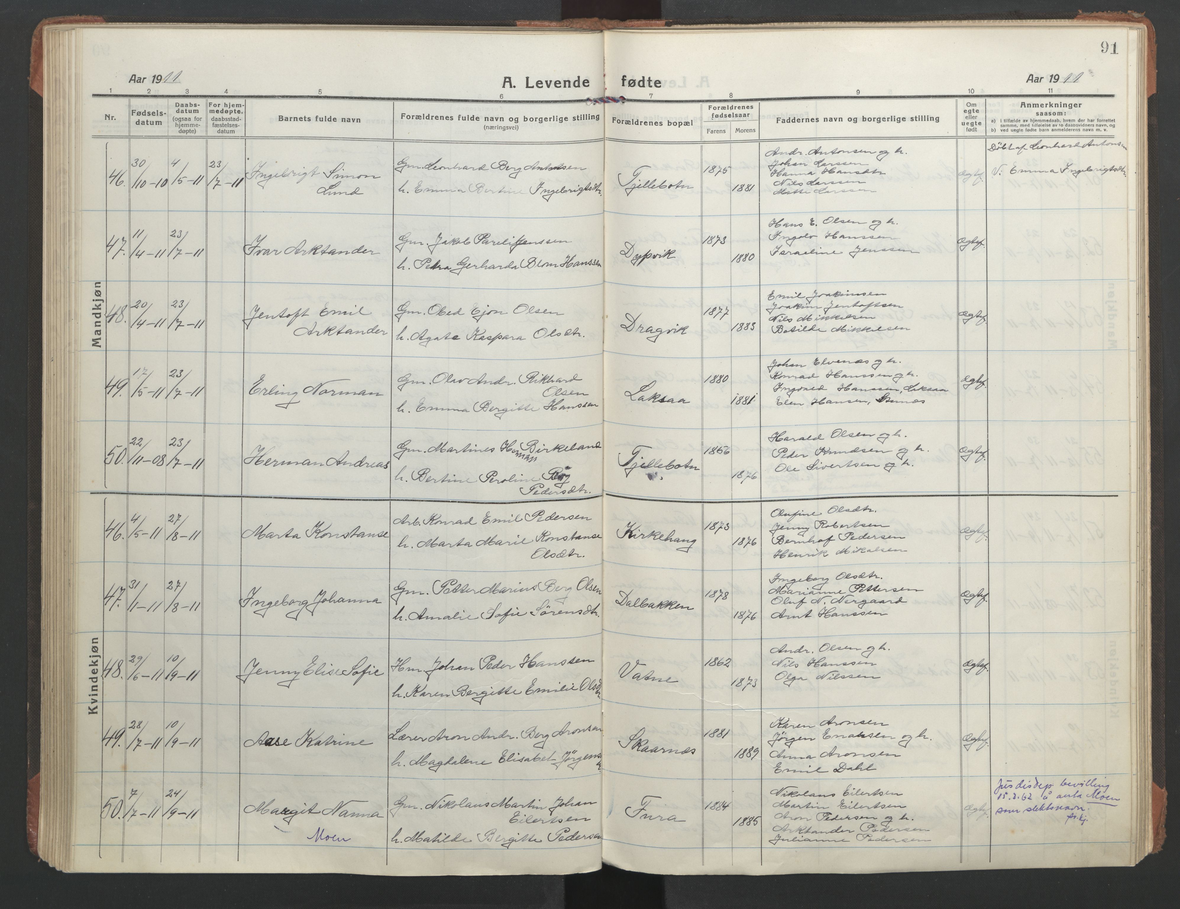 Ministerialprotokoller, klokkerbøker og fødselsregistre - Nordland, AV/SAT-A-1459/863/L0900: Ministerialbok nr. 863A12, 1906-1915, s. 91